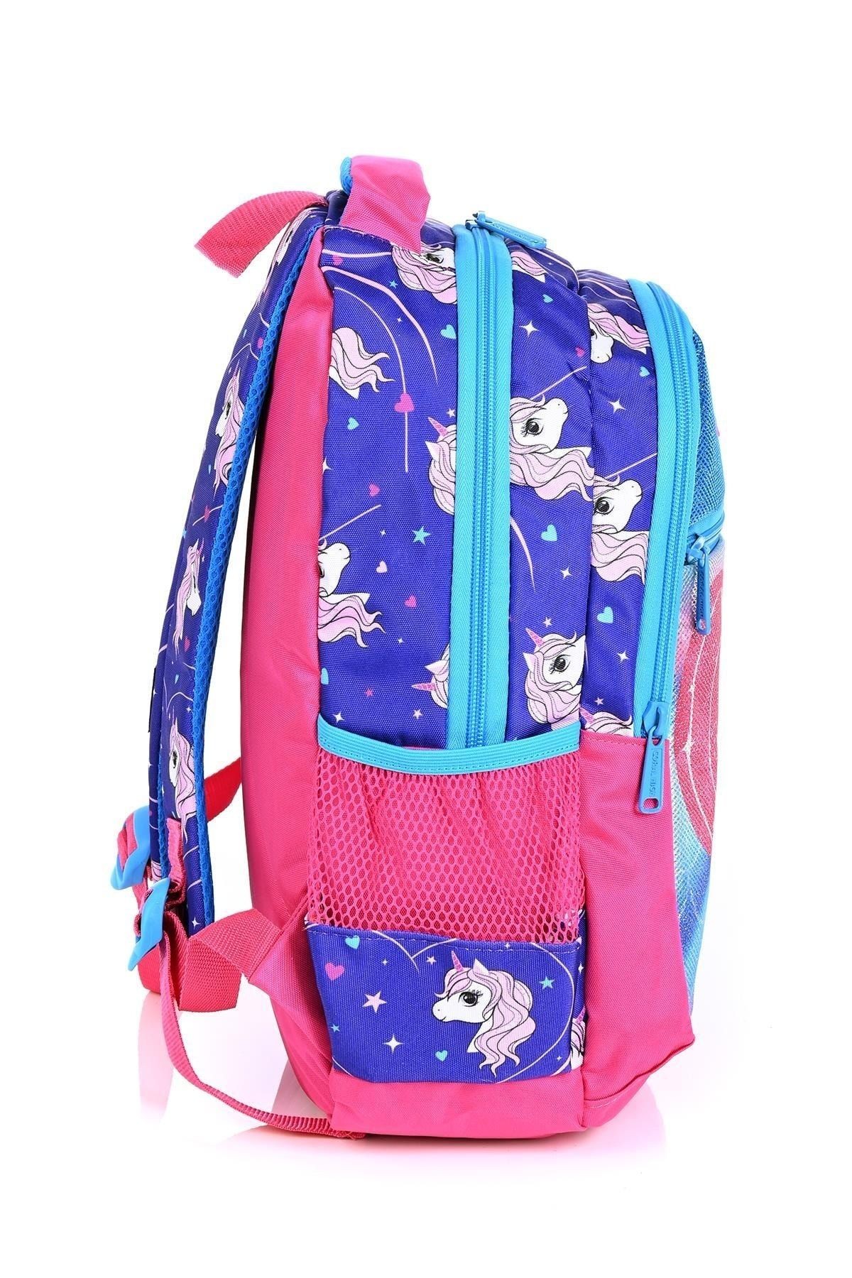 23492 Mor Unicorn Desenli 3' Lü Okul Çantası Seti