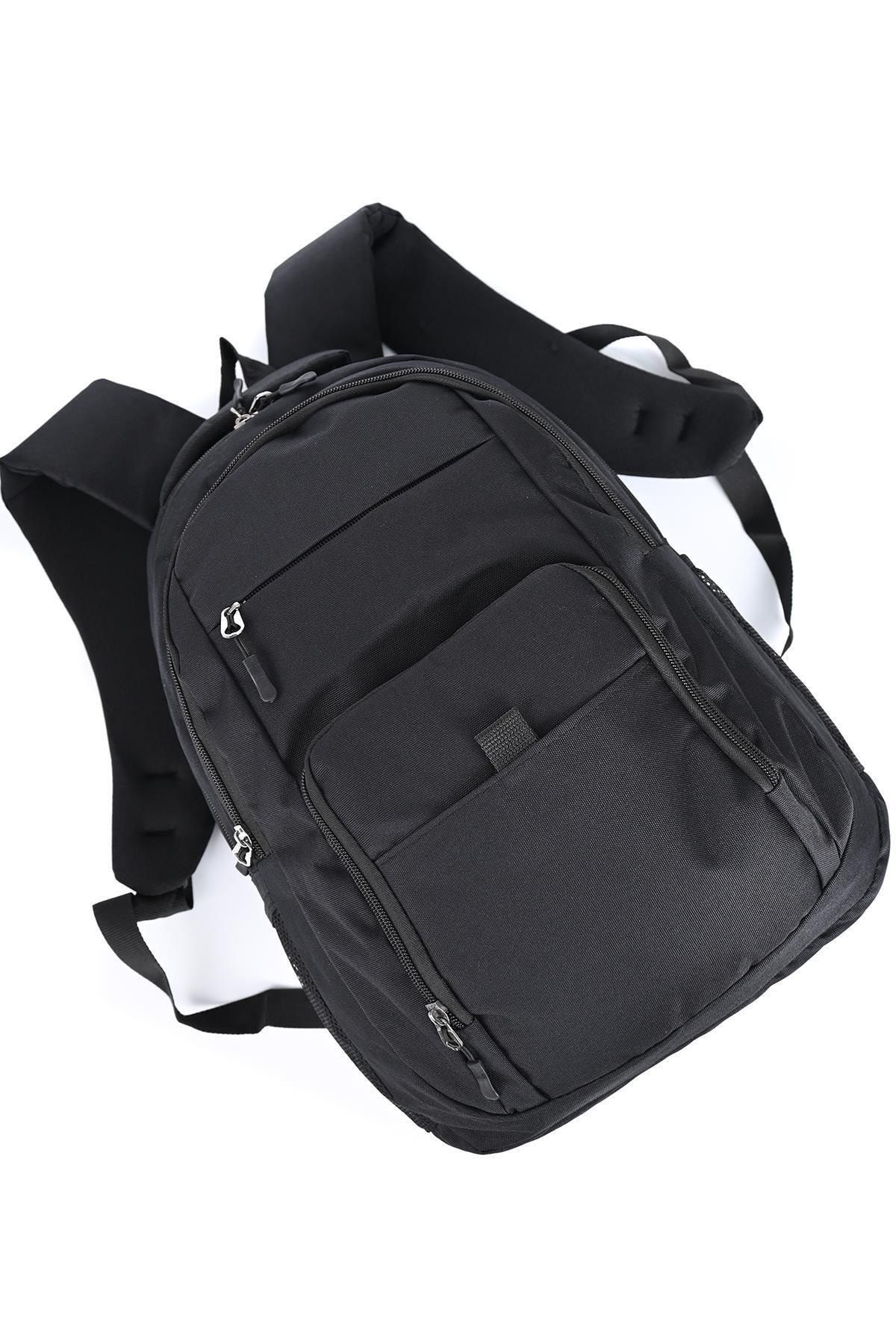 Unisex Laptop Bölmeli Spor Sırt Çantası Siyah