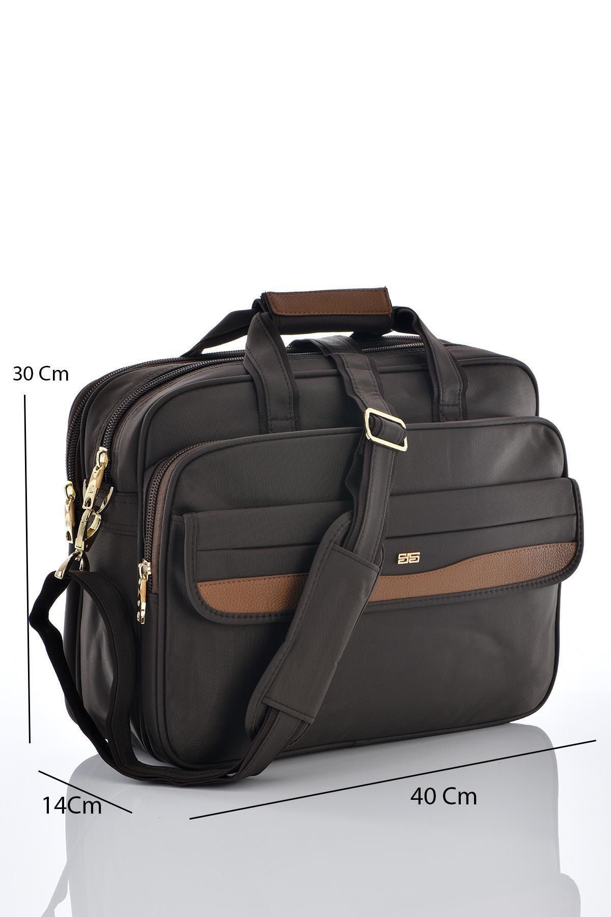 71233 Laptop Bölmeli Evrak Çantası Kahverengi