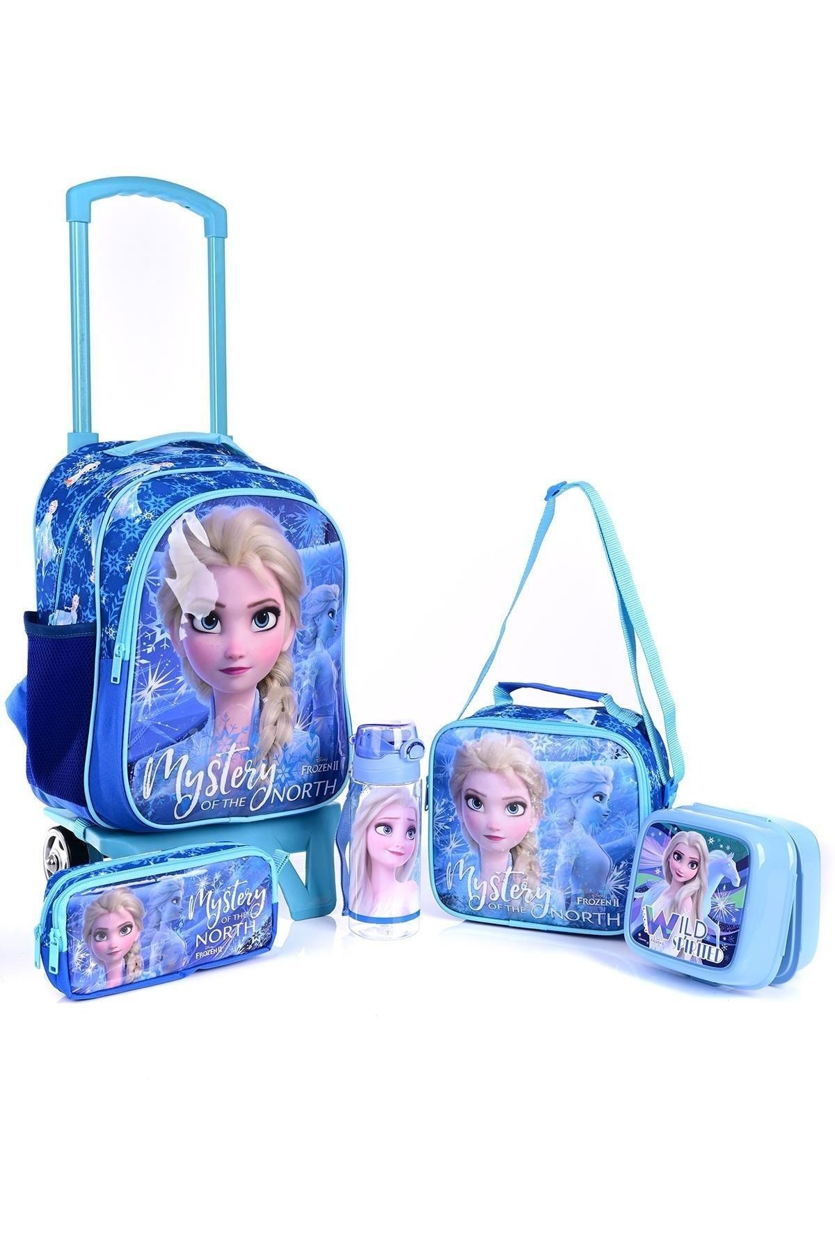 41159 Lisanslı Tekerlekli Okul Sırt Çantası 5'li Set