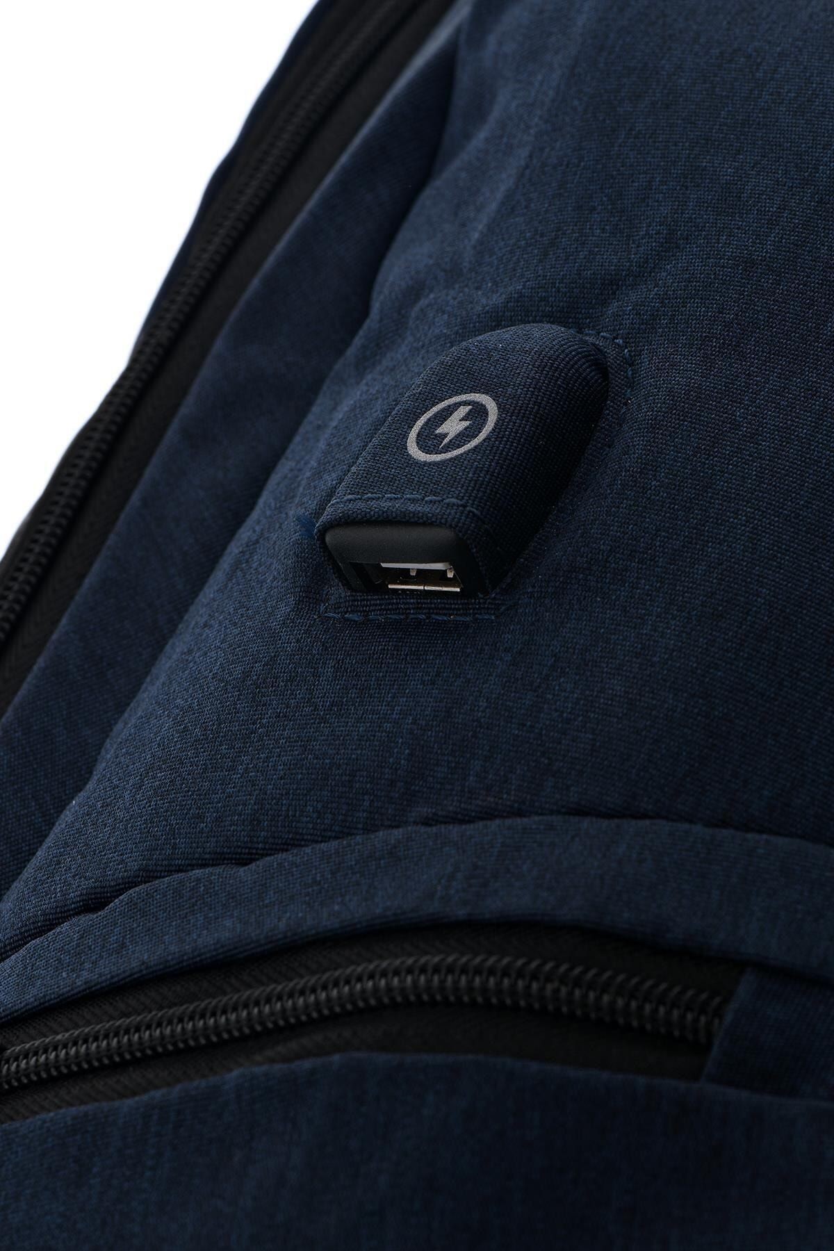Unisex Lacivert Laptop Bölmeli Sırt Çantası 51259