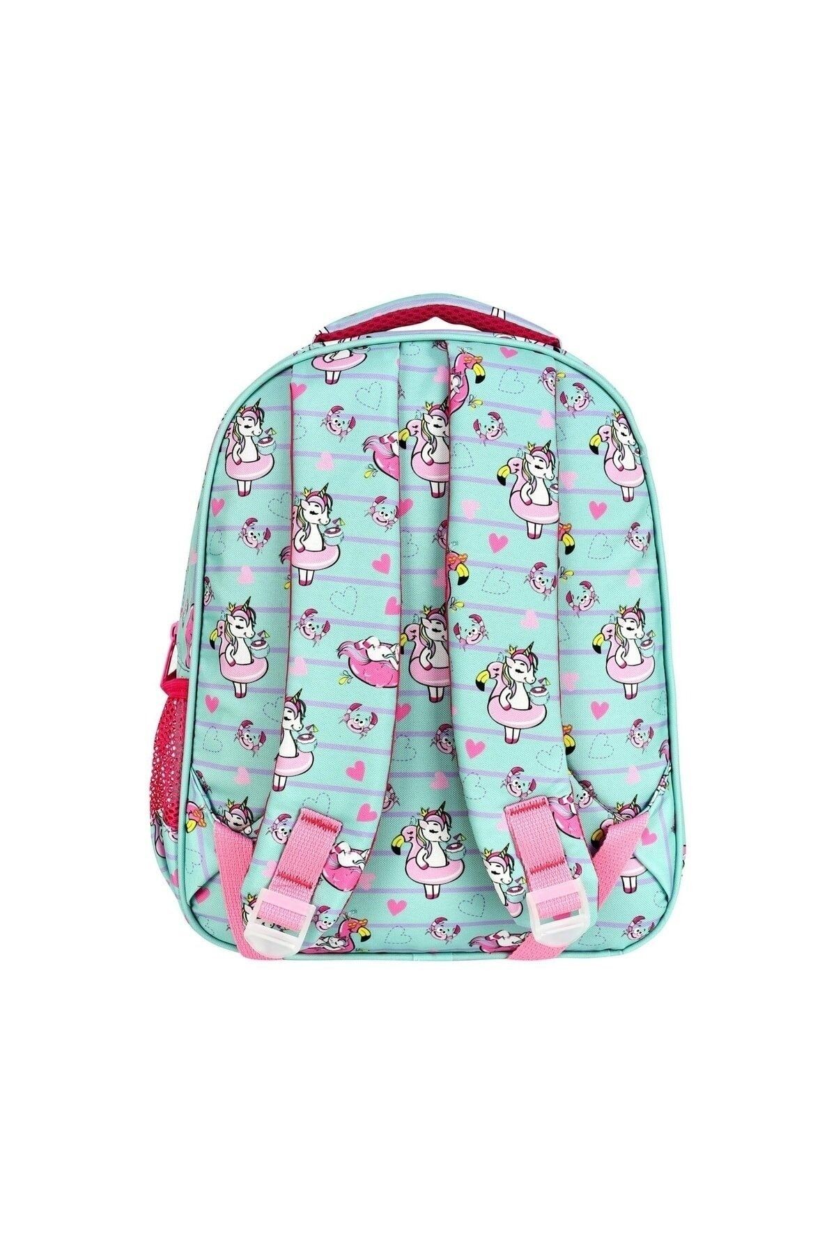 Kids Oval Turkuaz Unicorn Ilkokul Ve Beslenme Çantası - 5050