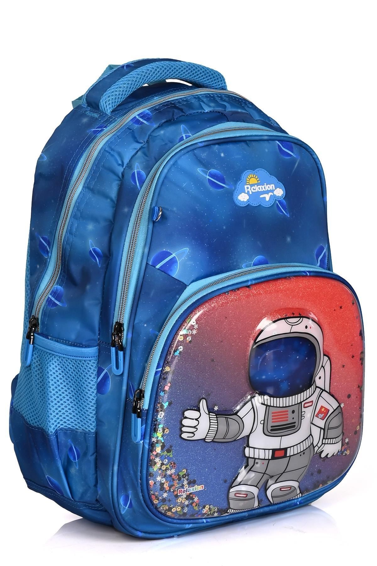 Kabartmalı Astronot Okul Sırt Çantası 3'Lü Set