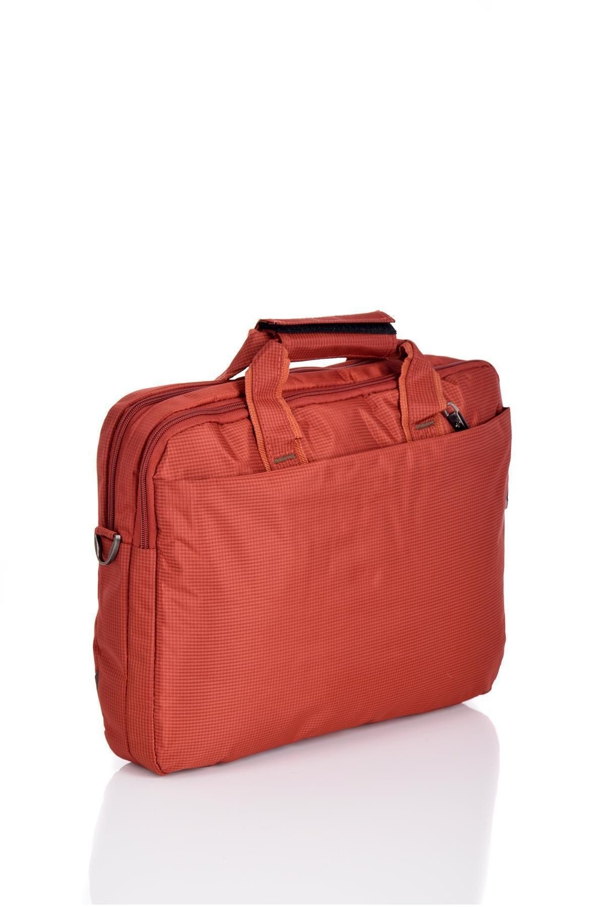 Unisex 15,6 Inç Laptop Bölmeli Evrak Çantası 71197 Turuncu