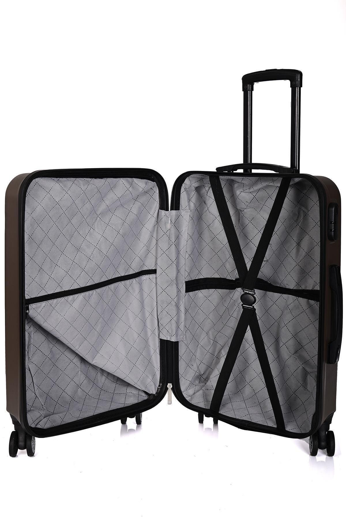 Deriend 5100 Unisex 3'Lü Valiz Seti Bronz