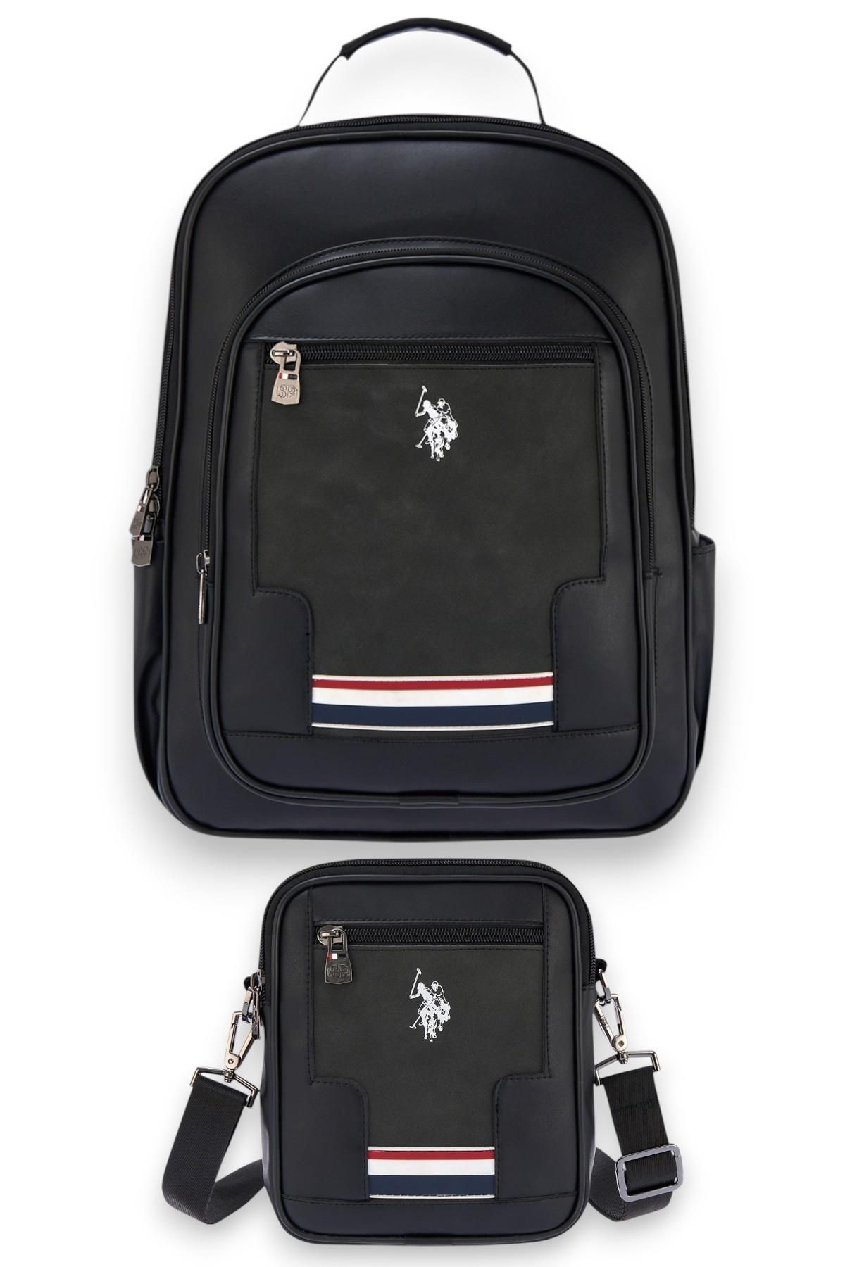 U.s. Polo Assn. Plcan250132 Vegan Suni Deri Laptop Bölmeli Sırt Çantası Ve Omuz Askılı Çapraz Çanta