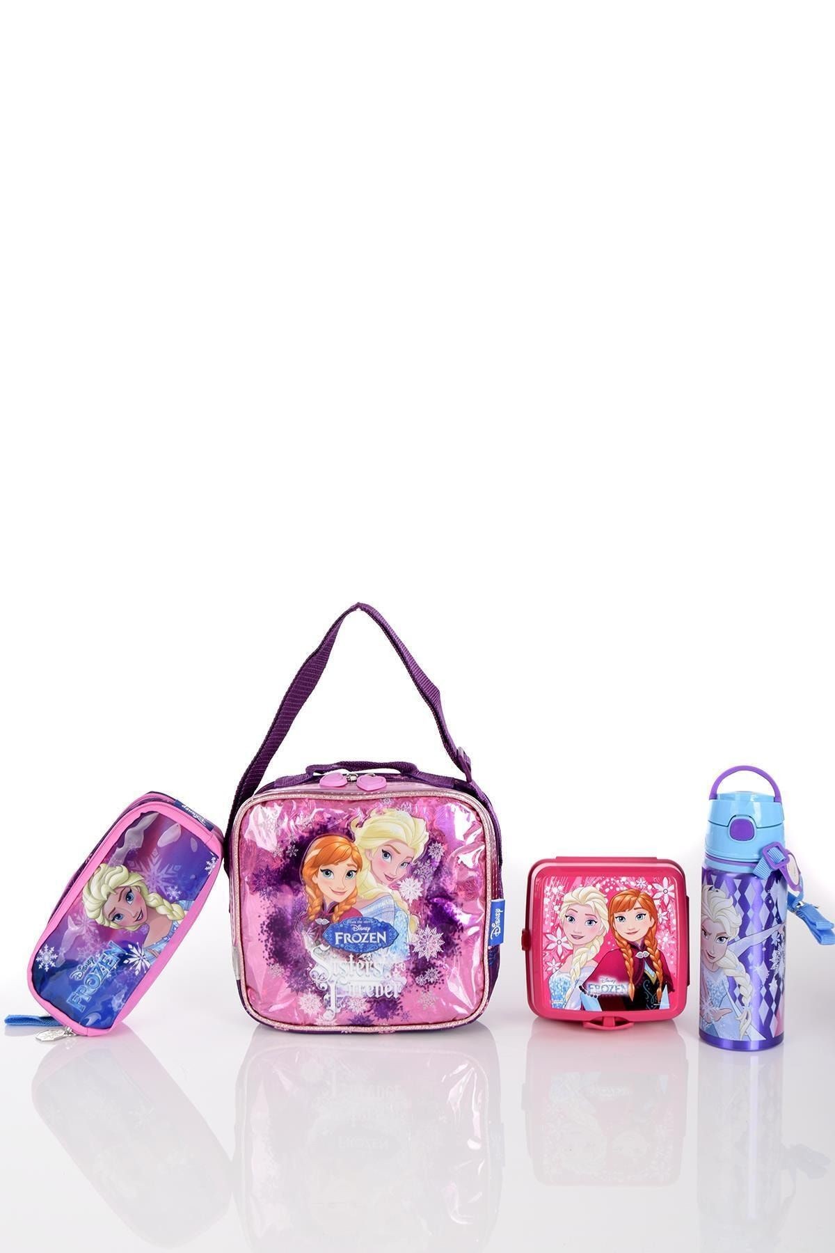 Frozen 87382 Beslenme Çantası, Kalemlik, Çelik Matara Beslenme Kabı Seti