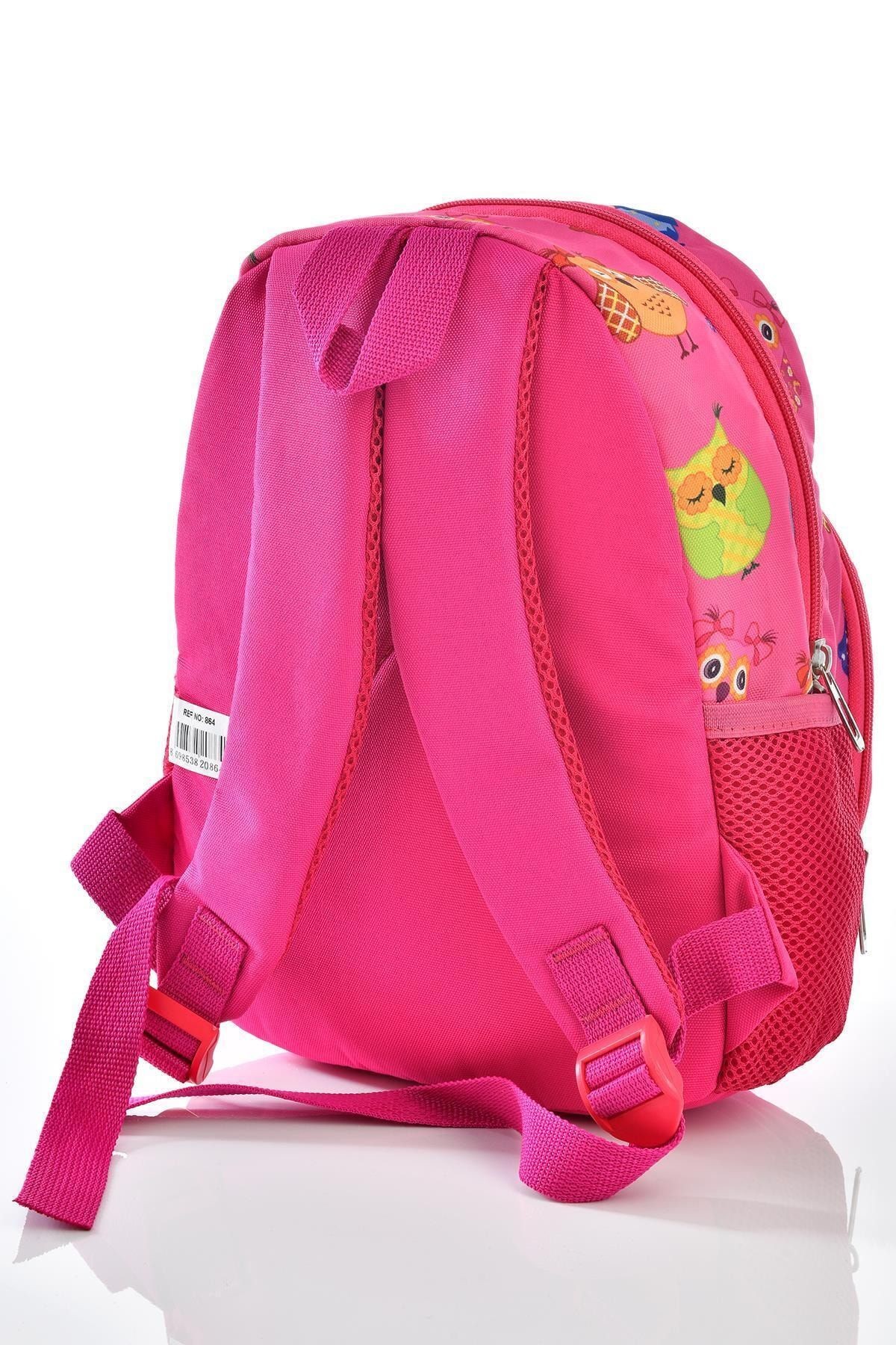 864 Baykuş Desenli Anaokul Çantası Pembe