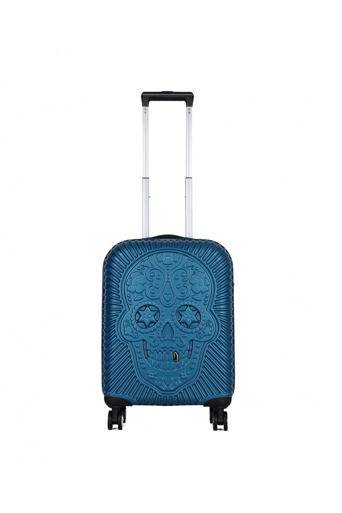 Unisex Mavi Skull Kabin Boy Sert Valiz 5180