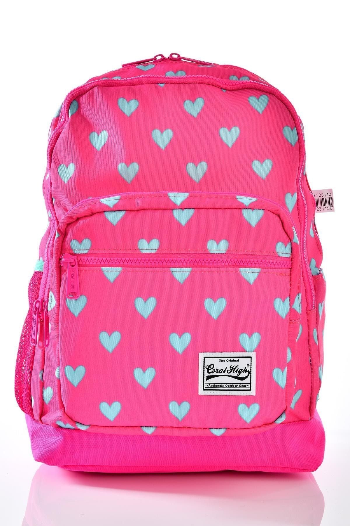 Lidyamed Coral High 23113 Kalp Desenli 3'lü Okul Çantası Seti