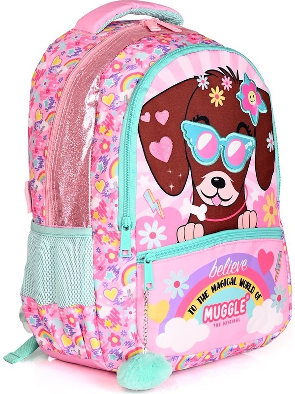 9008 Cute Dog Ilkokul Sırt Çantası Pembe