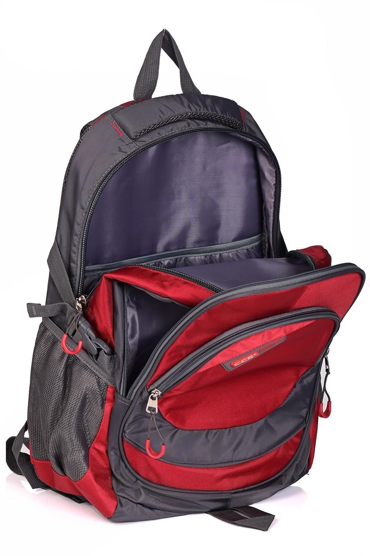 Ççs 50948 Geniş Hacimli Sırt Çantası Gri-Kırmızı