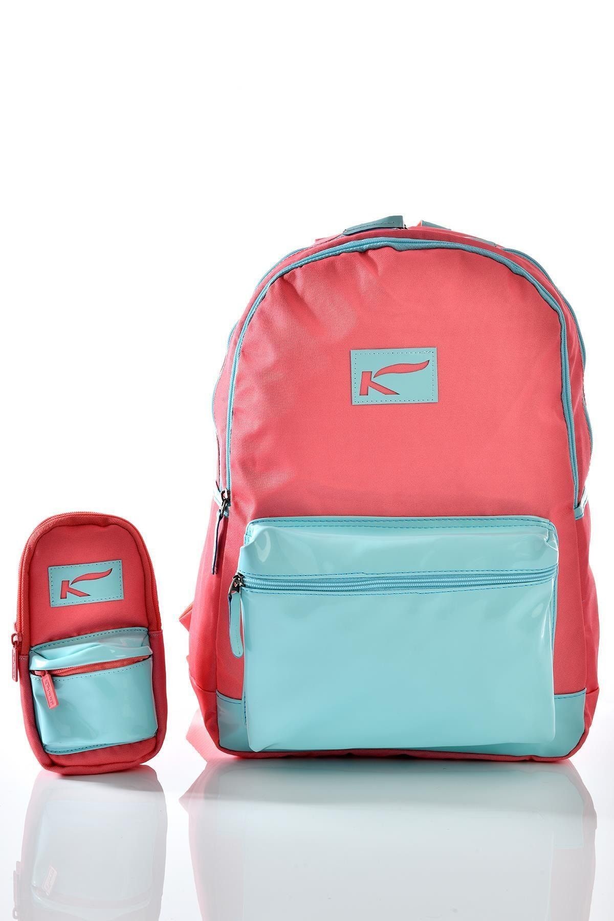 K1104 Kalemlikli Set Okul Sırt Çantası Yavruağzı
