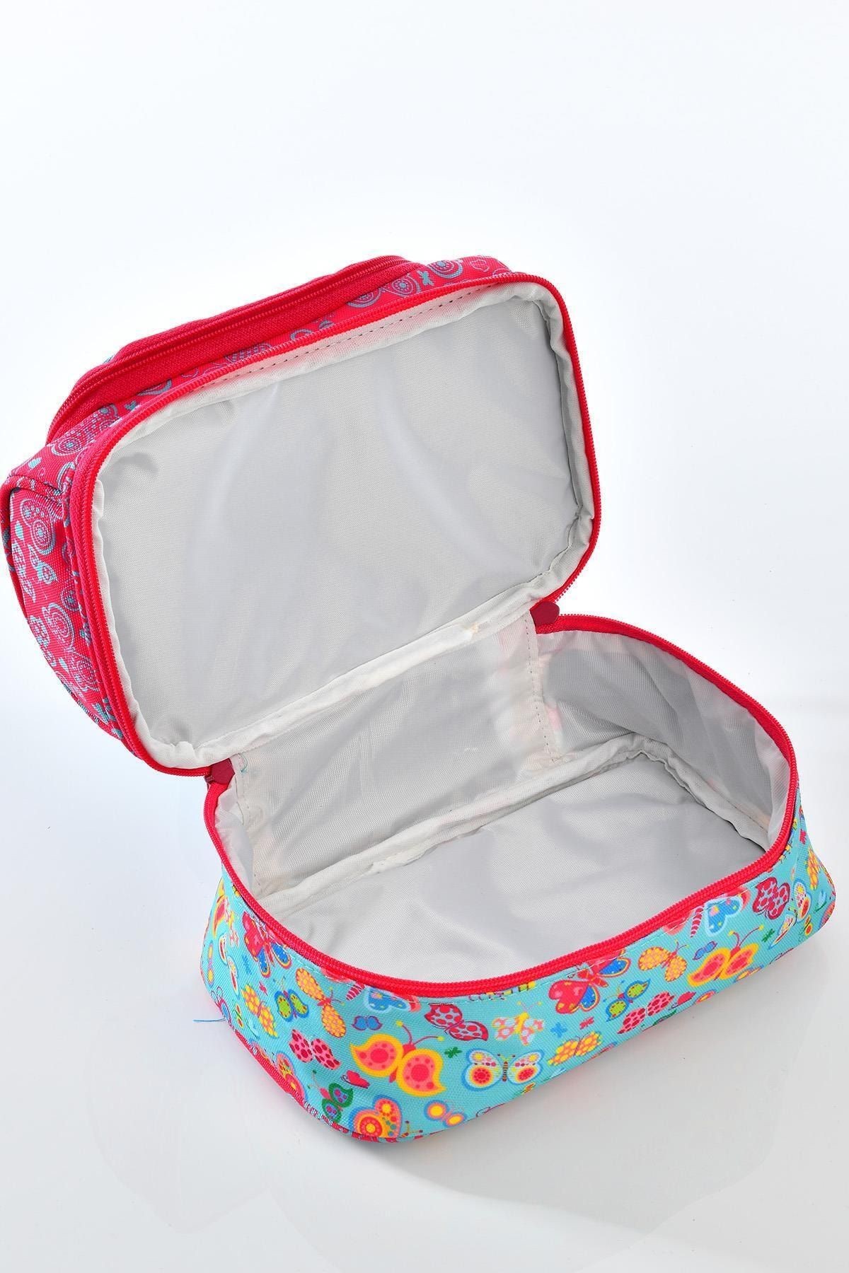 Kids Love Butterfly Sırt Çantası Rubber L5024 Beslenme Çantalı Set