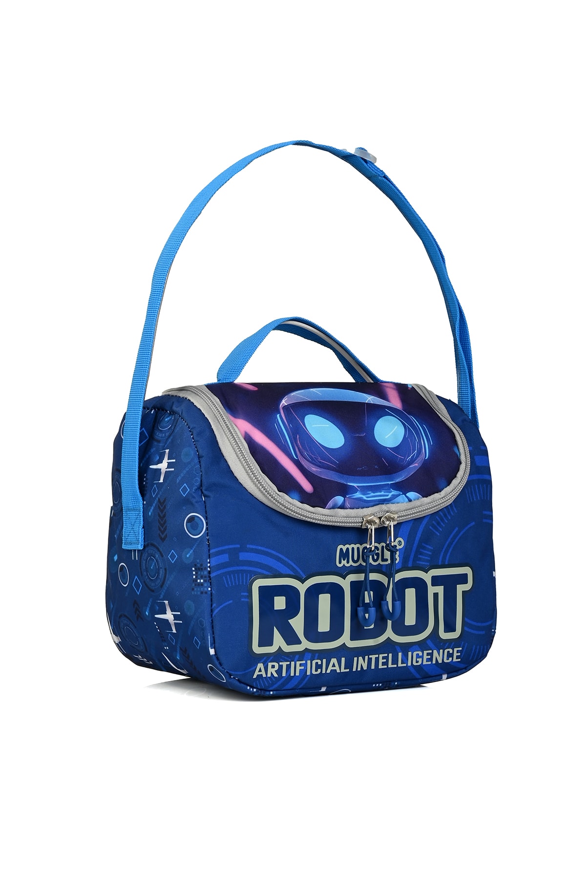 Muggle Mu5904 Robot İlkokul Sırt Çantası 3'Lü Set [Okul Çantası+Beslenme Çantası+Kalem Kutusu)
