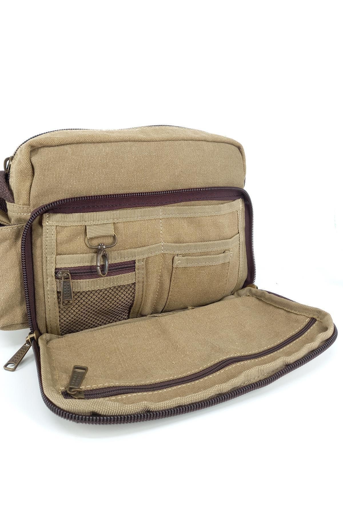 Bese 9059 Unisex Postacı Çapraz Çanta Bej