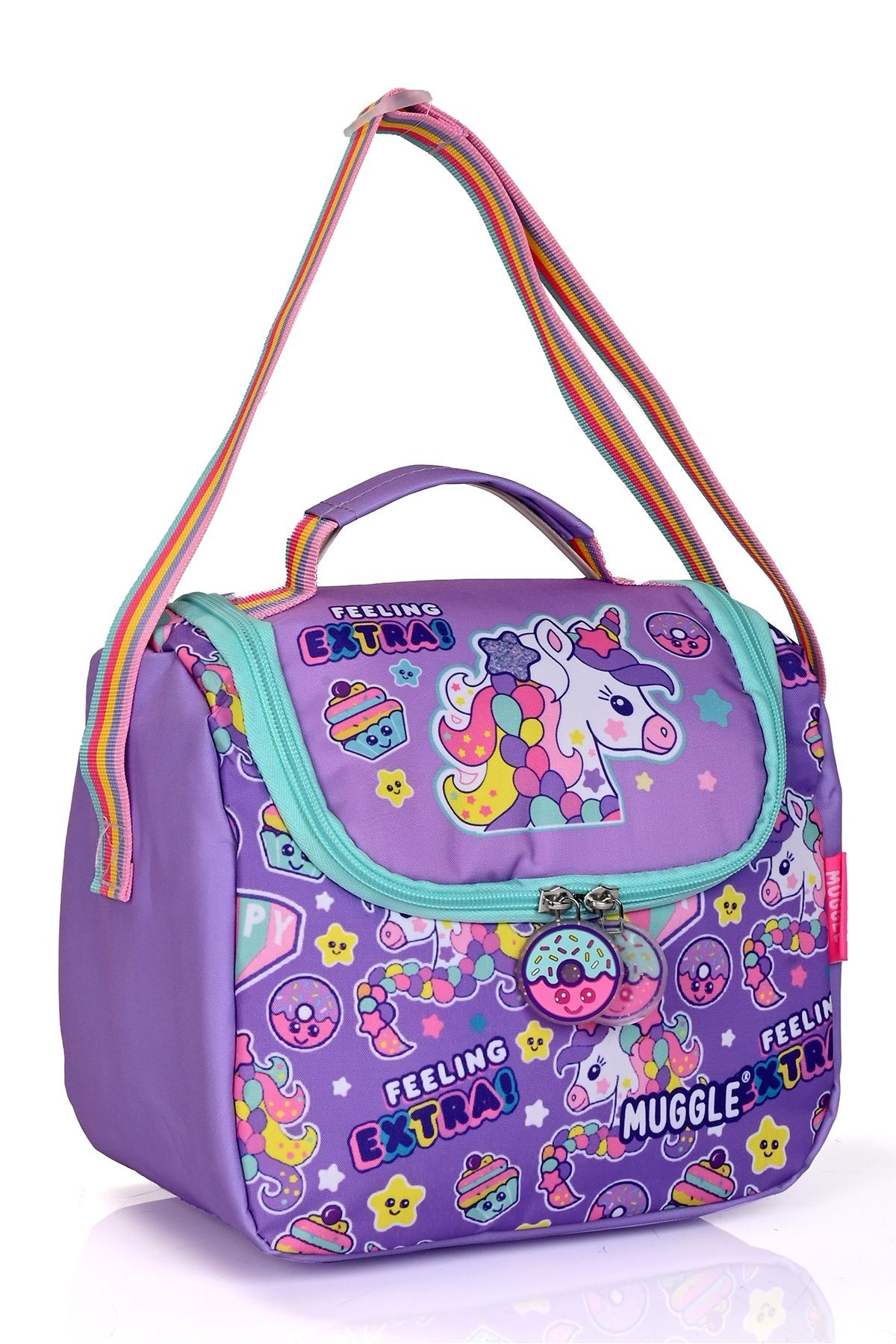 Mu-5719 Unicorn Desenli Okul Çanta Seti 3'lü – Sırt Çantası, Beslenme Çantası ve Kalemlik