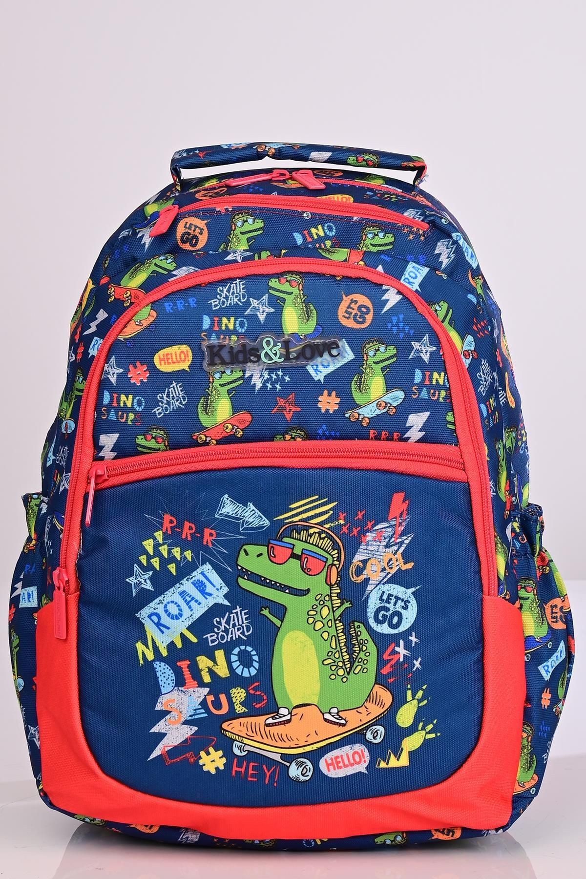 Kıds&Love L5084 Crocodile Okul Sırt Çantası Beslenmeli Set