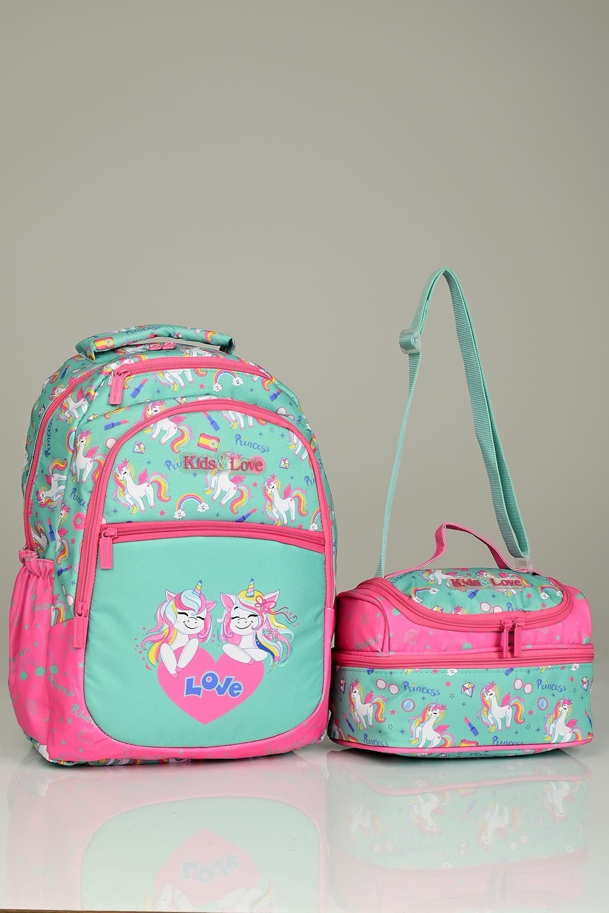 Kıds&Love l5071 Desing Okul Sırt Çantası Beslenmeli Set