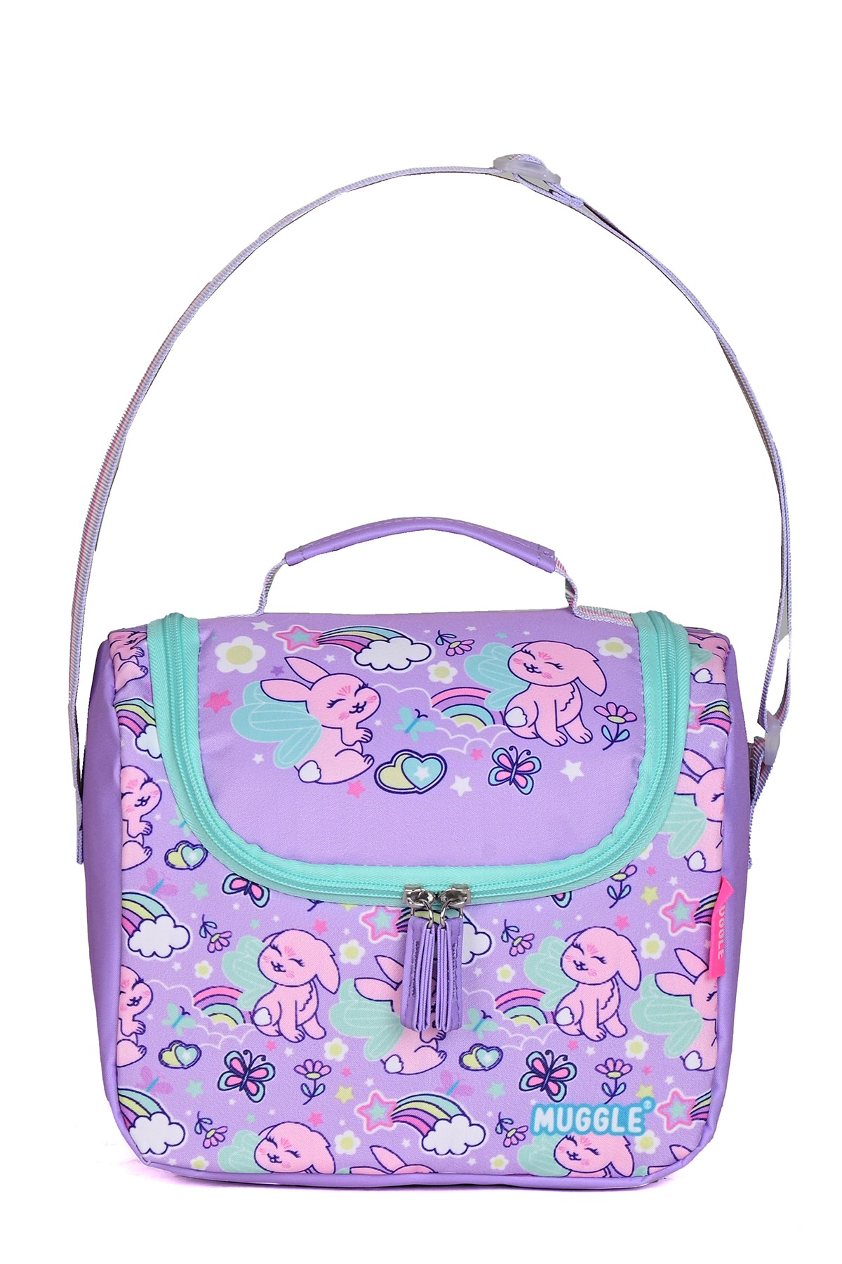 Muggle 5788 Pembe Tavşan Temalı Kız Çocuk 3'lü Okul Seti (Sırt Çantası + Beslenme Çantası + Kalemlik)