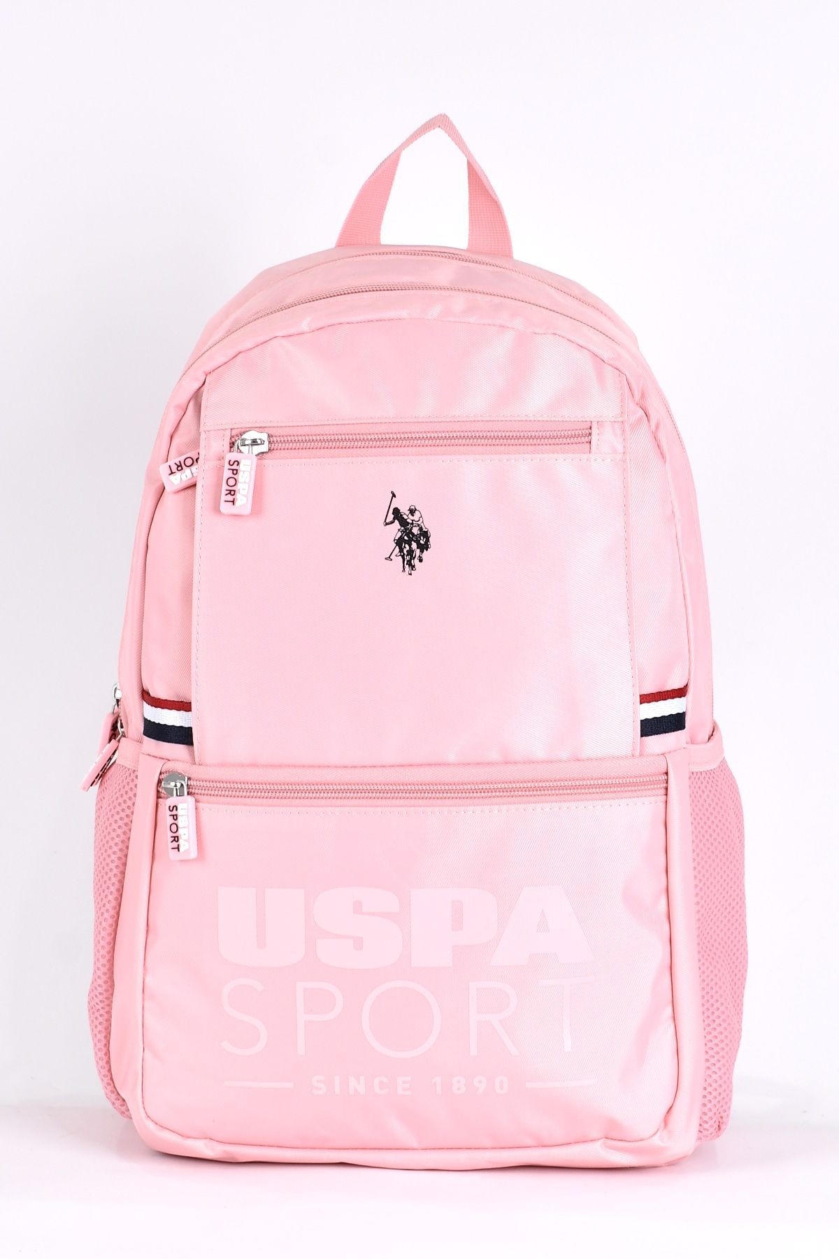 U.S. Polo Assn. Çok Gözlü Kız Çocuk Okul Çantası Pembe Seyahat Günlük Sırt Çantası PLCAN24439
