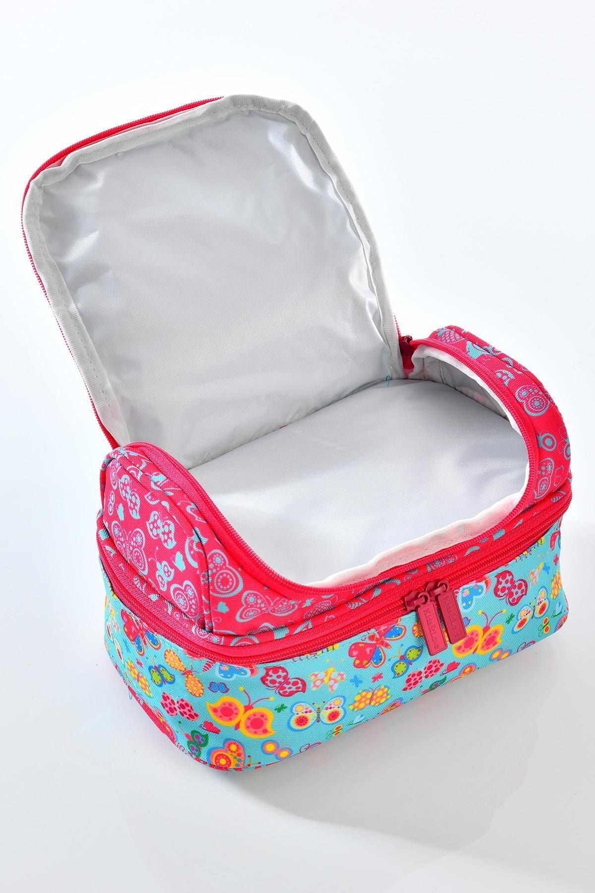 Kids Love Butterfly Sırt Çantası Rubber L5024 Beslenme Çantalı Set