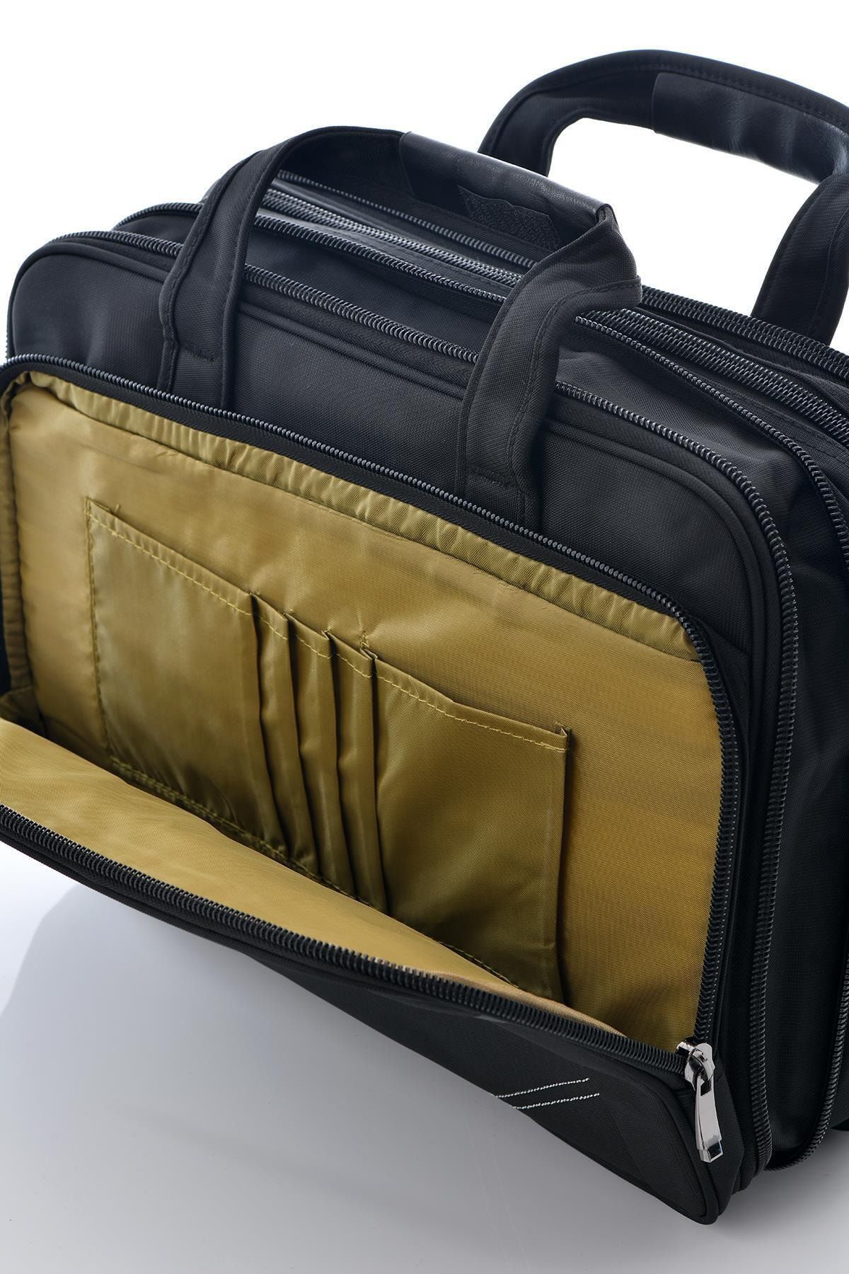 71207 Laptop Bölmeli Körüklü Evrak Çantası Siyah