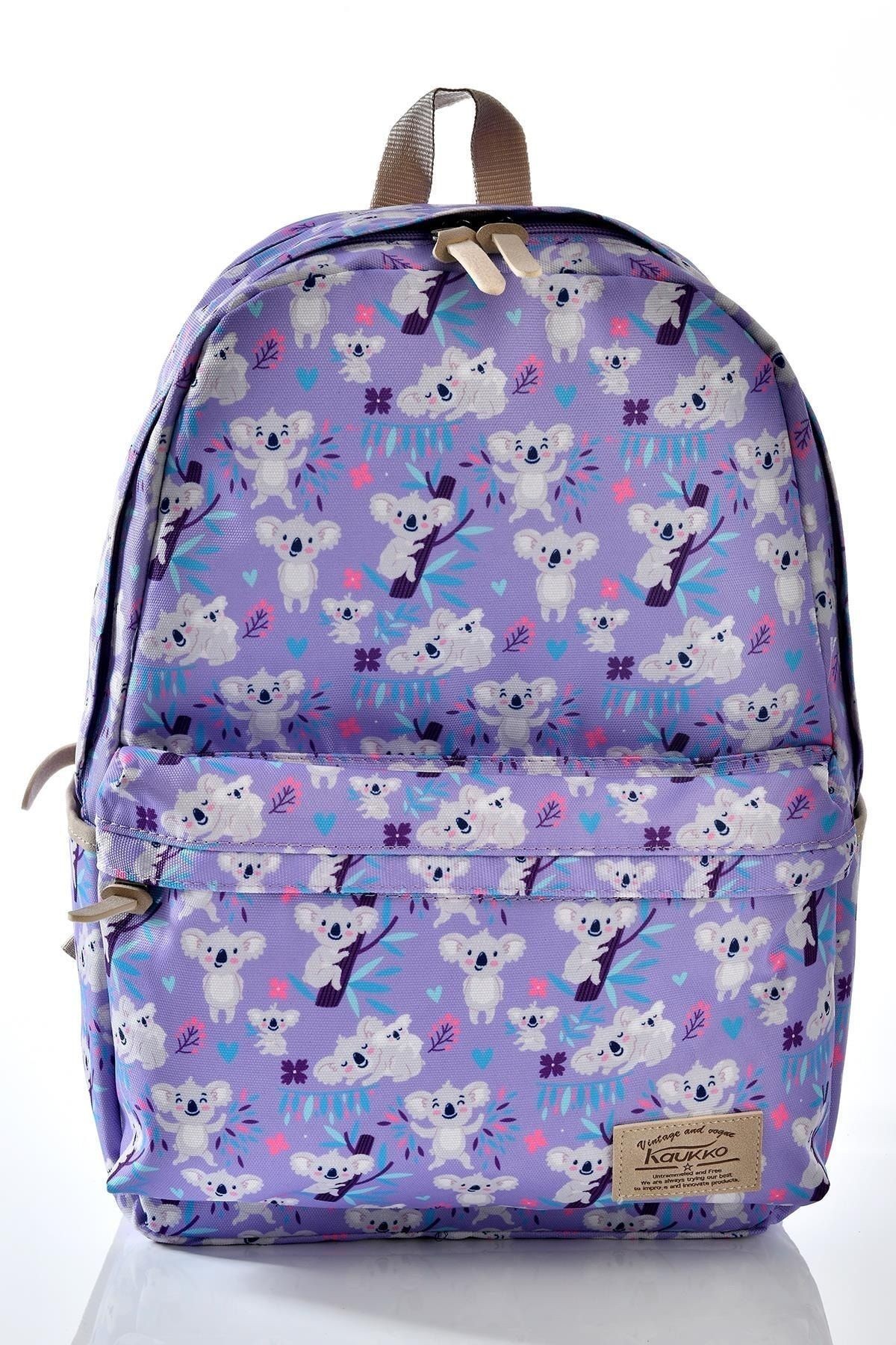 K1125 Koala Desenli Kalemlikli Set Okul Sırt Çantası