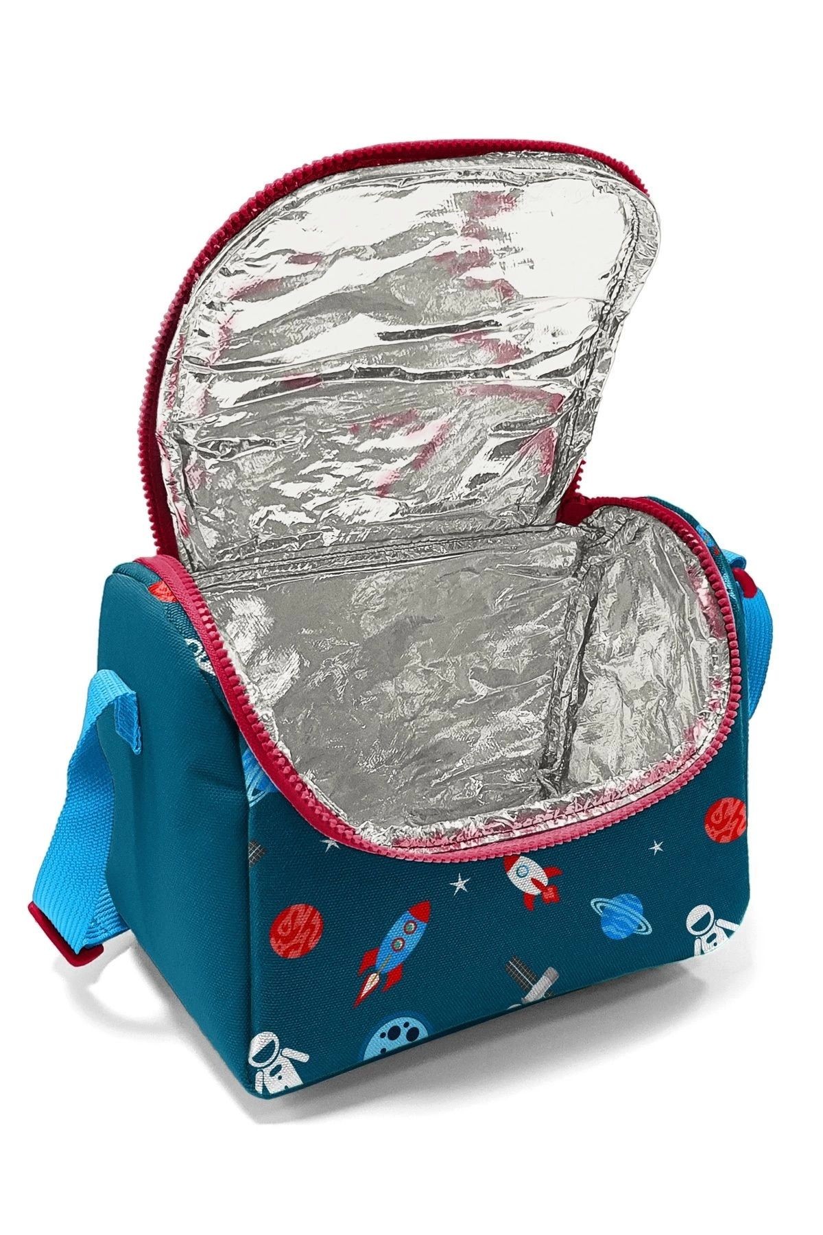 Kids Civit Kırmızı Uzay Desenli Thermo Beslenme Çantası 11815