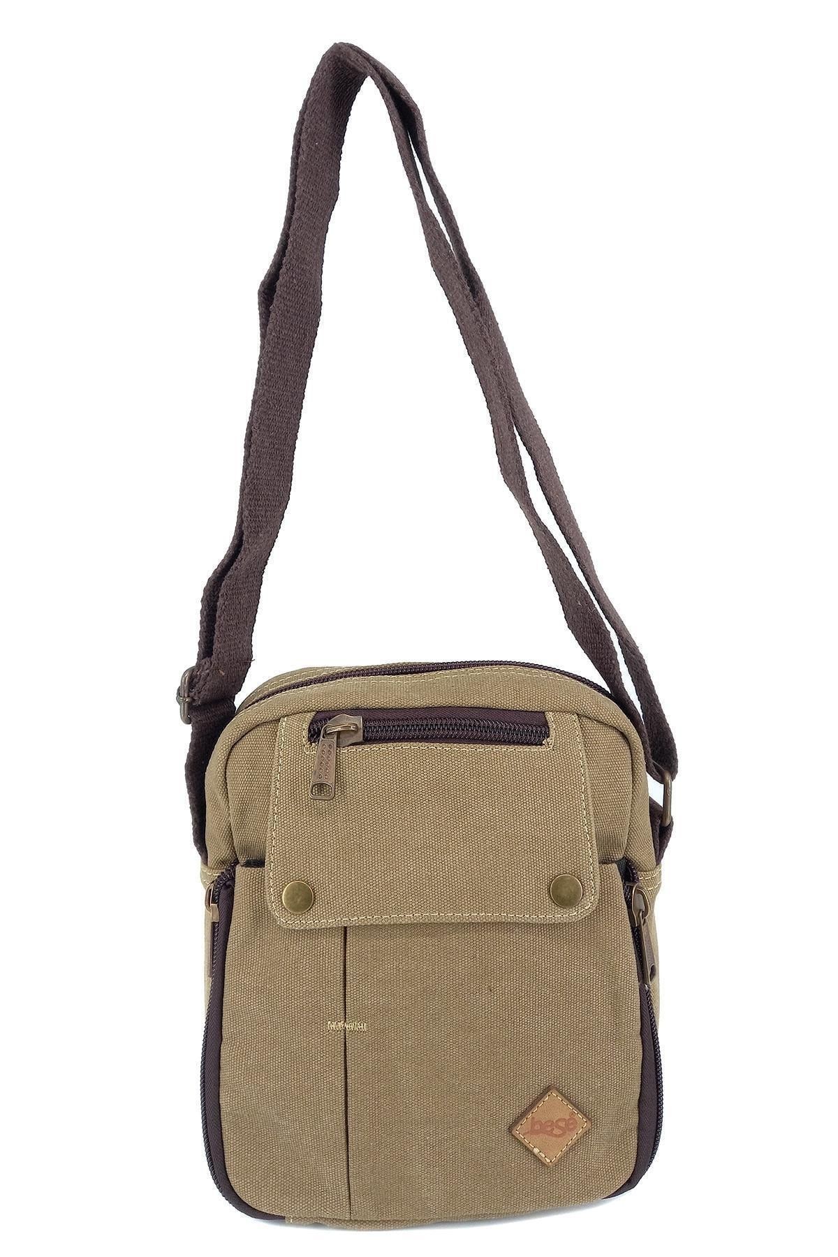 Bese 9053 Unisex Postacı Çapraz Çanta Bej