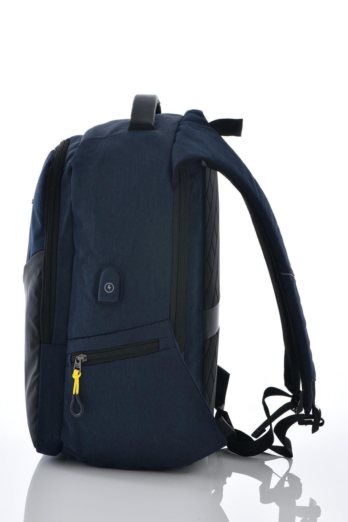 Unisex Lacivert Laptop Bölmeli Sırt Çantası 51259