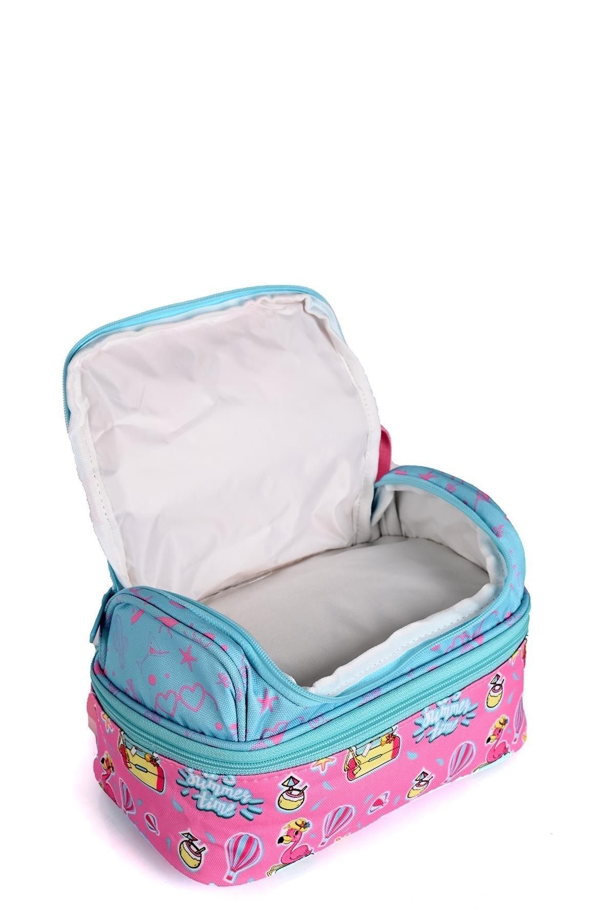 Kids Love Pink Flamingo Sırt Çantası L5072 Beslenme Çantalı Set