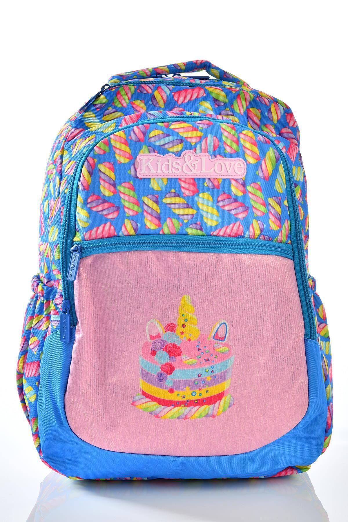 Kıds Love Marsmallow Simli Okul Sırt Çantası L5020 Beslenme Çantalı Set