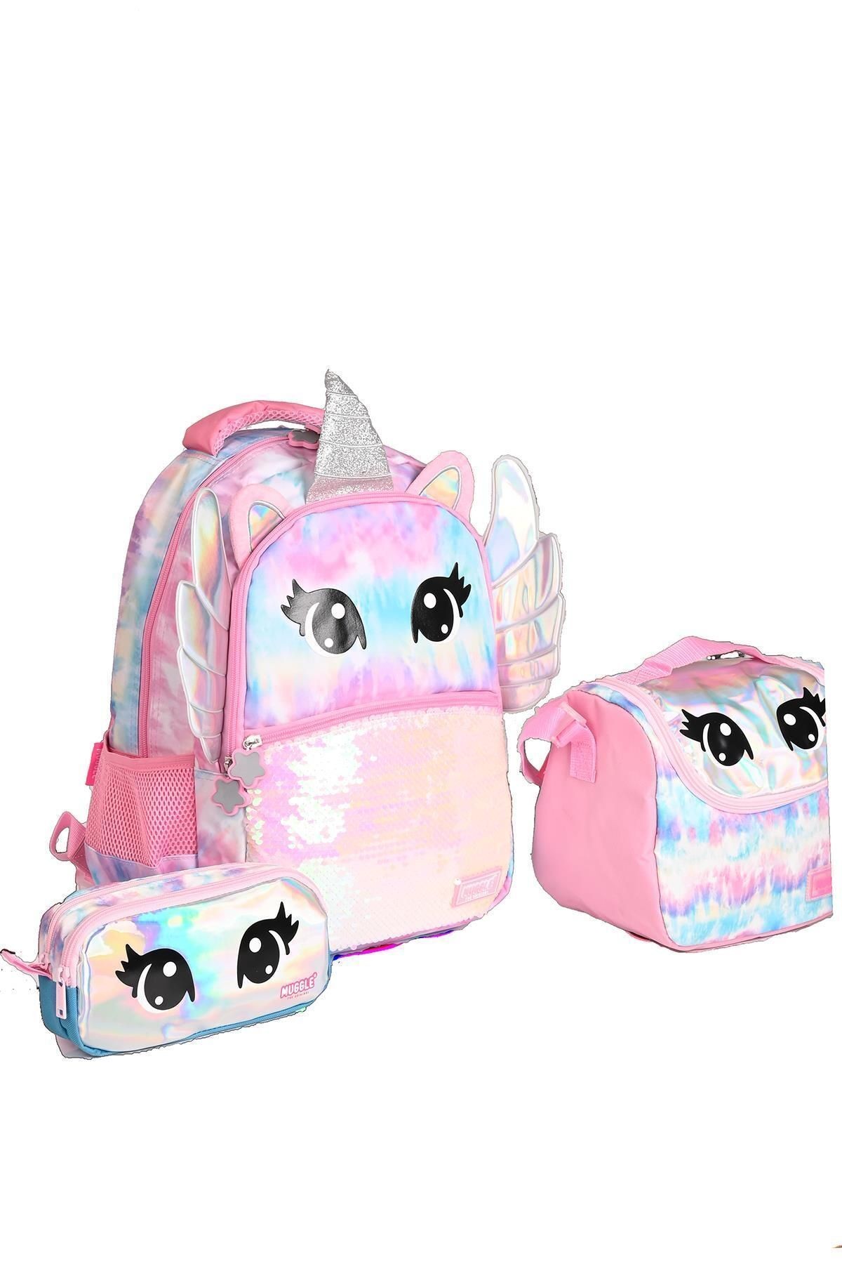 9088 Wings Unicorn Okul Sırt Çantası 3'Lü Set