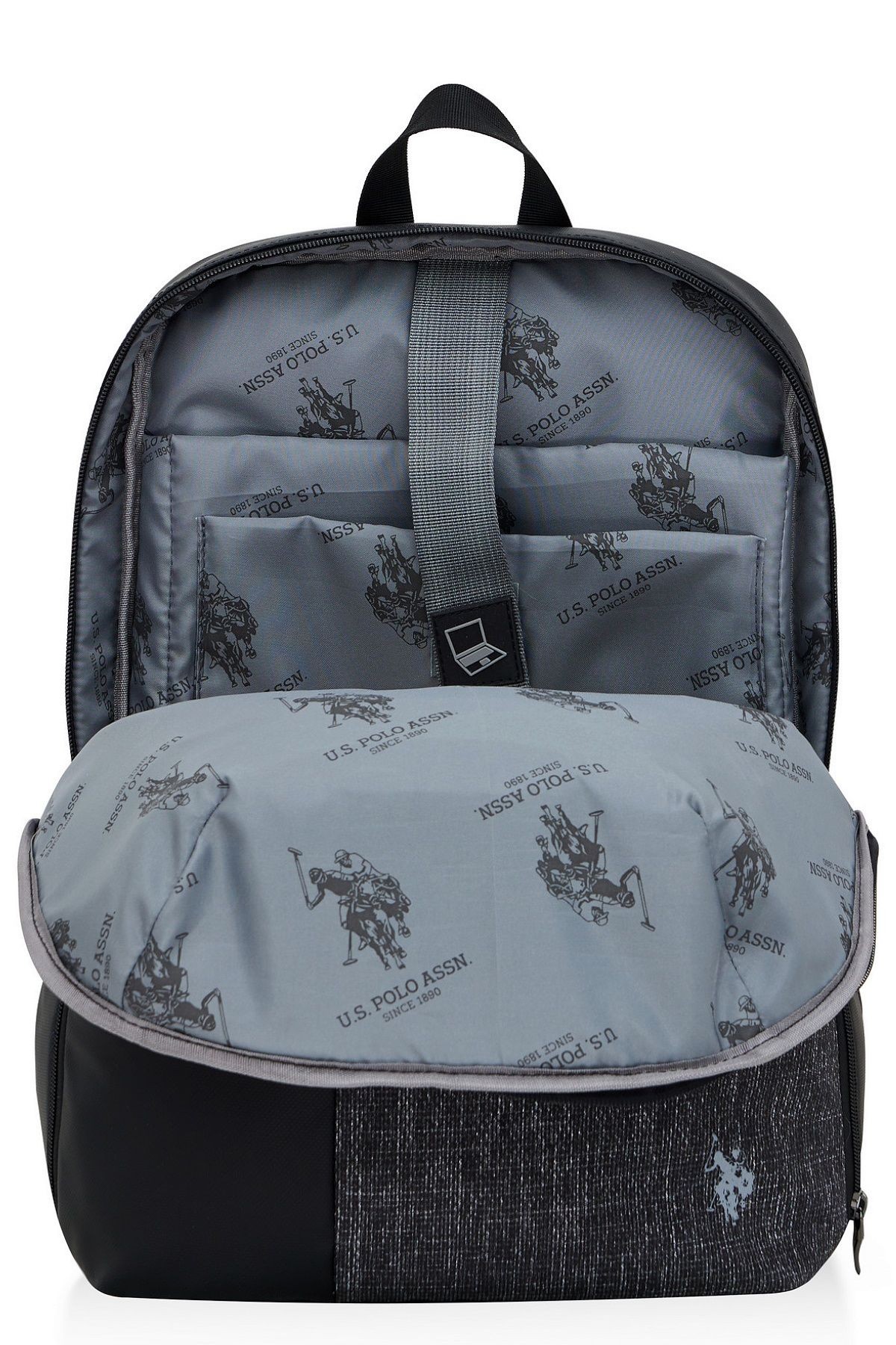 U.s. Polo Assn. Unisex Çok Gözlü Seyahat Günlük Sırt Çantası Siyah PLEVR23678