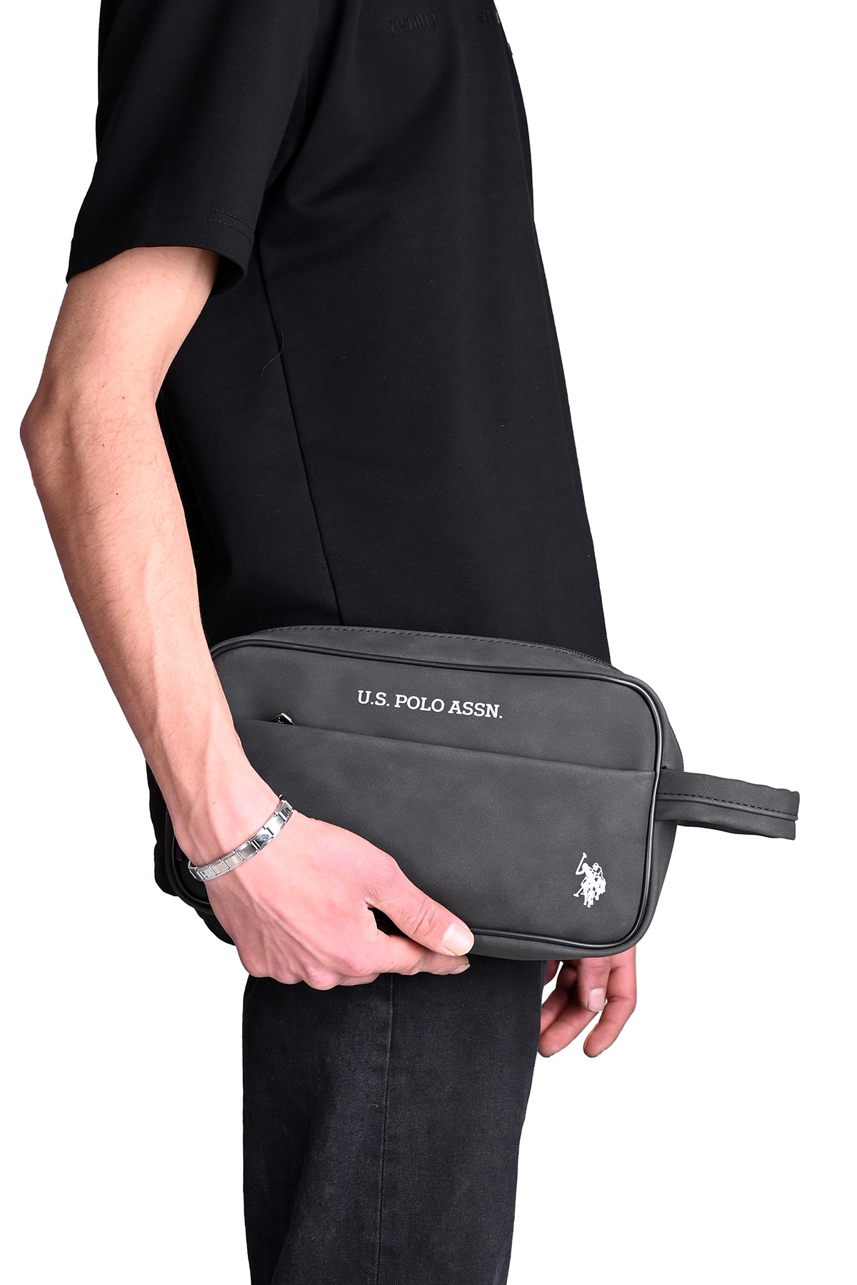 U.S. Polo Assn. Pltrs25005 Antrasit Erkek El ve Traş Çantası – Suya Dayanıklı, Şık ve Pratik Tasarım