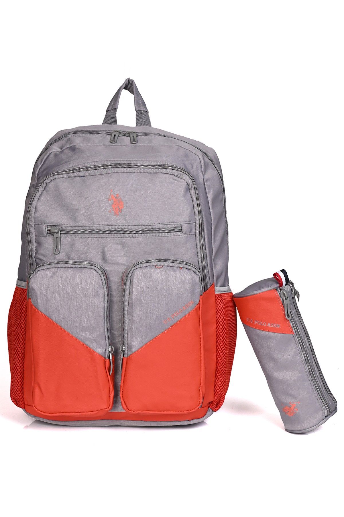 U.S. Polo Assn. 2'li Okul Çantası Seti – Kalemlikli, Çok Gözlü, Ergonomik Sırt Çantası