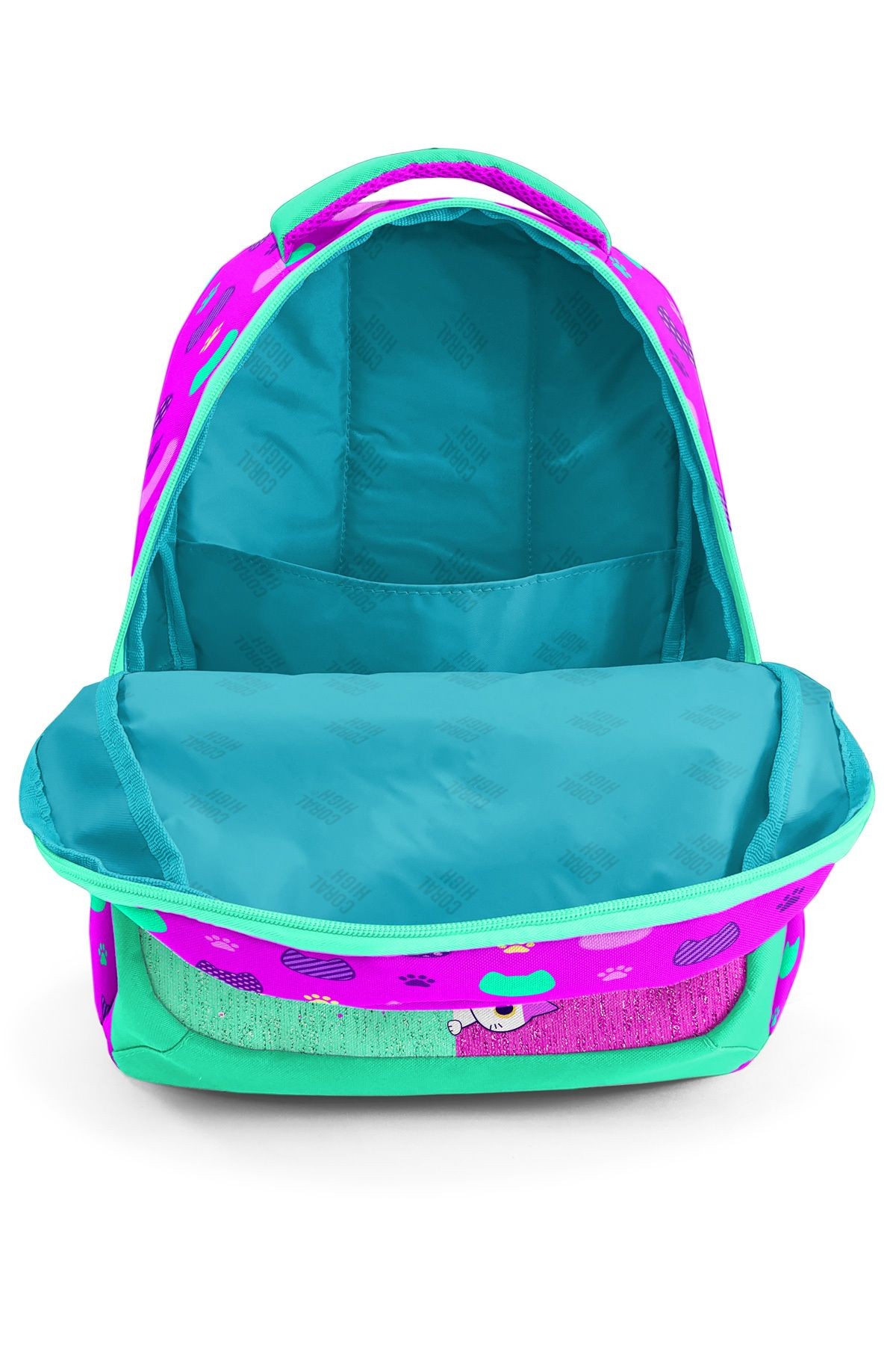 Kids Pembe-su Yeşili Üç Bölmeli Okul Çantası 23490