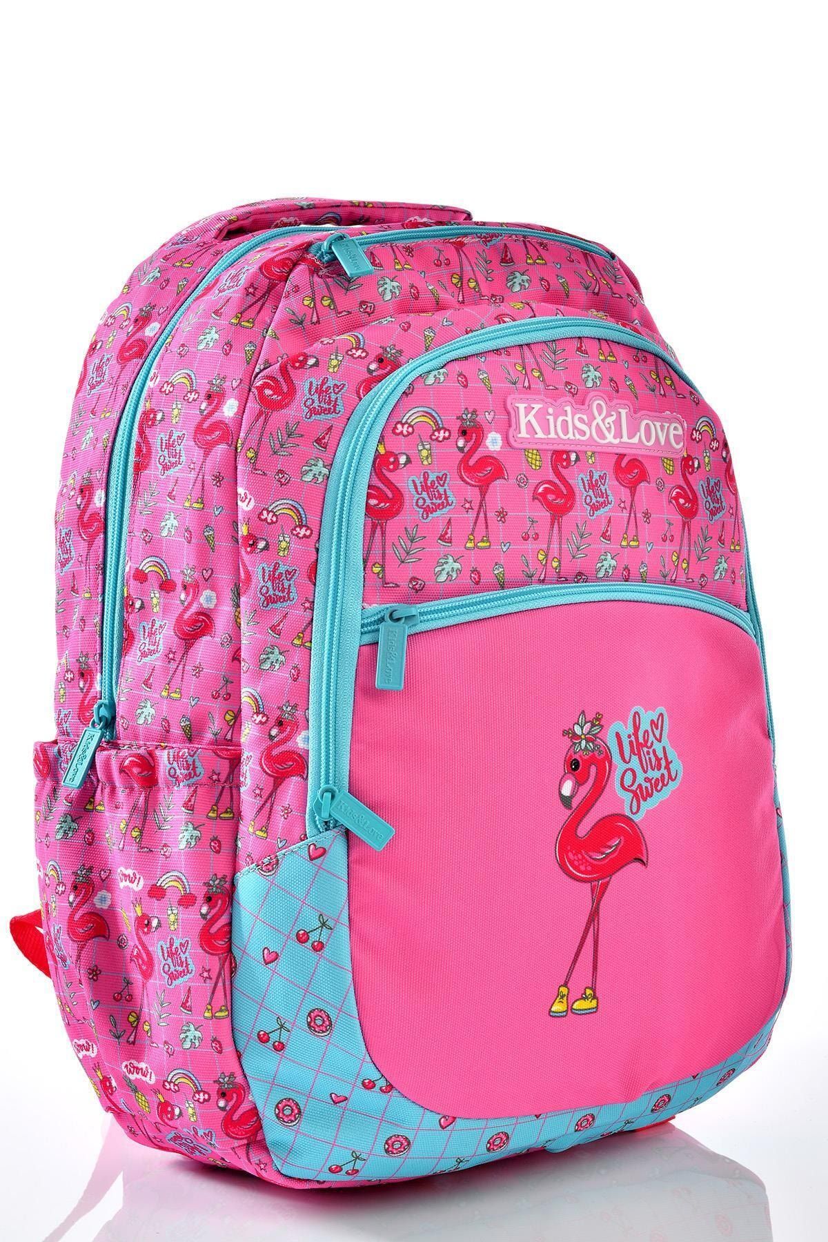 Kıds Love Flamingo Okul Sırt Çantası L5023 Beslenme Çantalı Set