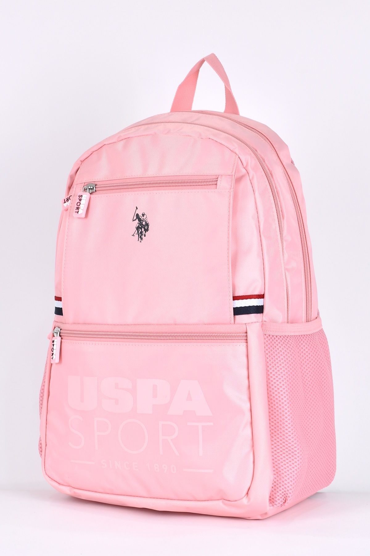 U.S. Polo Assn. Çok Gözlü Kız Çocuk Okul Çantası Pembe Seyahat Günlük Sırt Çantası PLCAN24439