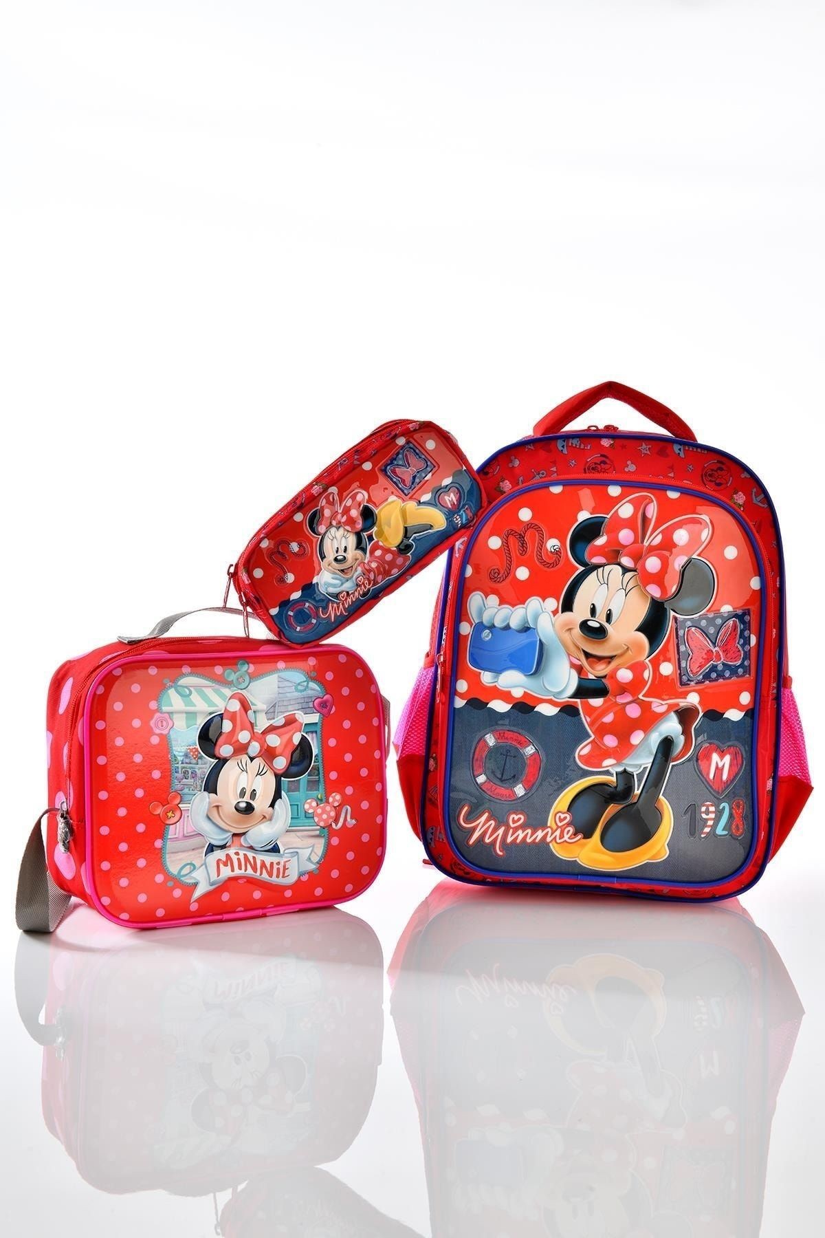 Lidyamed Minnie Mouse 73170 Okul Sırt Çantası 3'lü Set