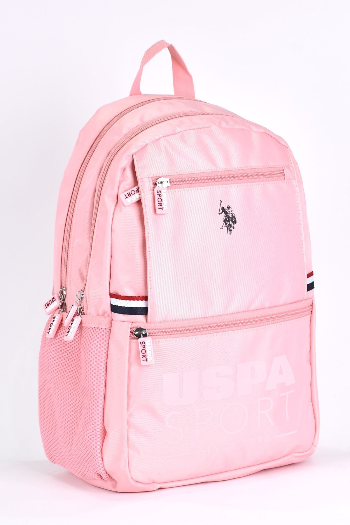 U.S. Polo Assn. Çok Gözlü Kız Çocuk Okul Çantası Pembe Seyahat Günlük Sırt Çantası PLCAN24439