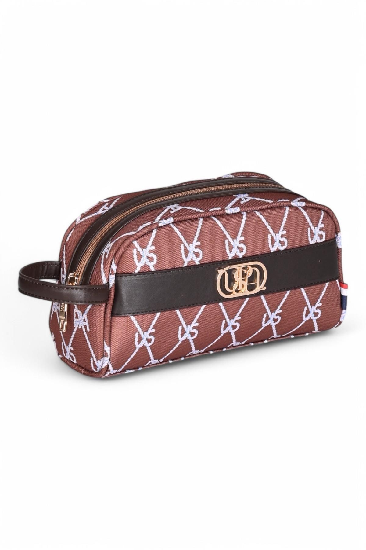 U.s. Polo Assn. 24620 Unisex Seyahat & Kişisel Bakım Çantası Seti Kahverengi