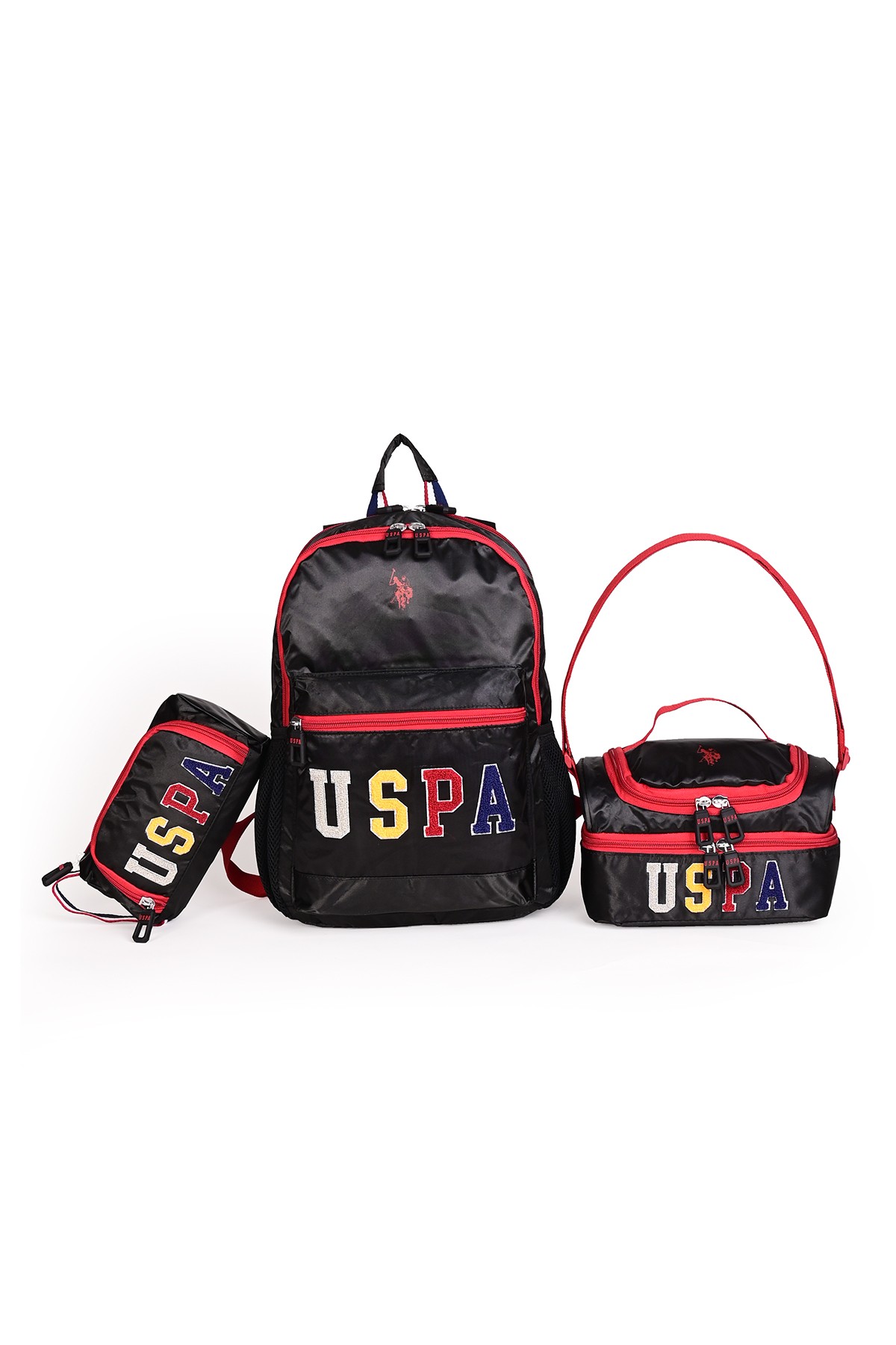 U.S. Polo Assn. 3'lü Okul Çanta Seti – Sırt Çantası, Beslenme Çantası ve Kalemlik