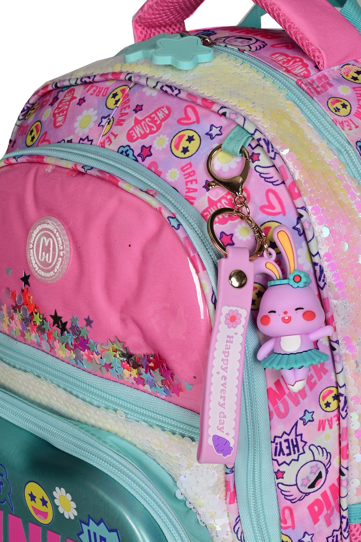 Muggle Pink Power 3’lü Okul Çanta Seti (Sırt Çantası + Beslenme Çantası + Kalemlik) Kız Çocuk