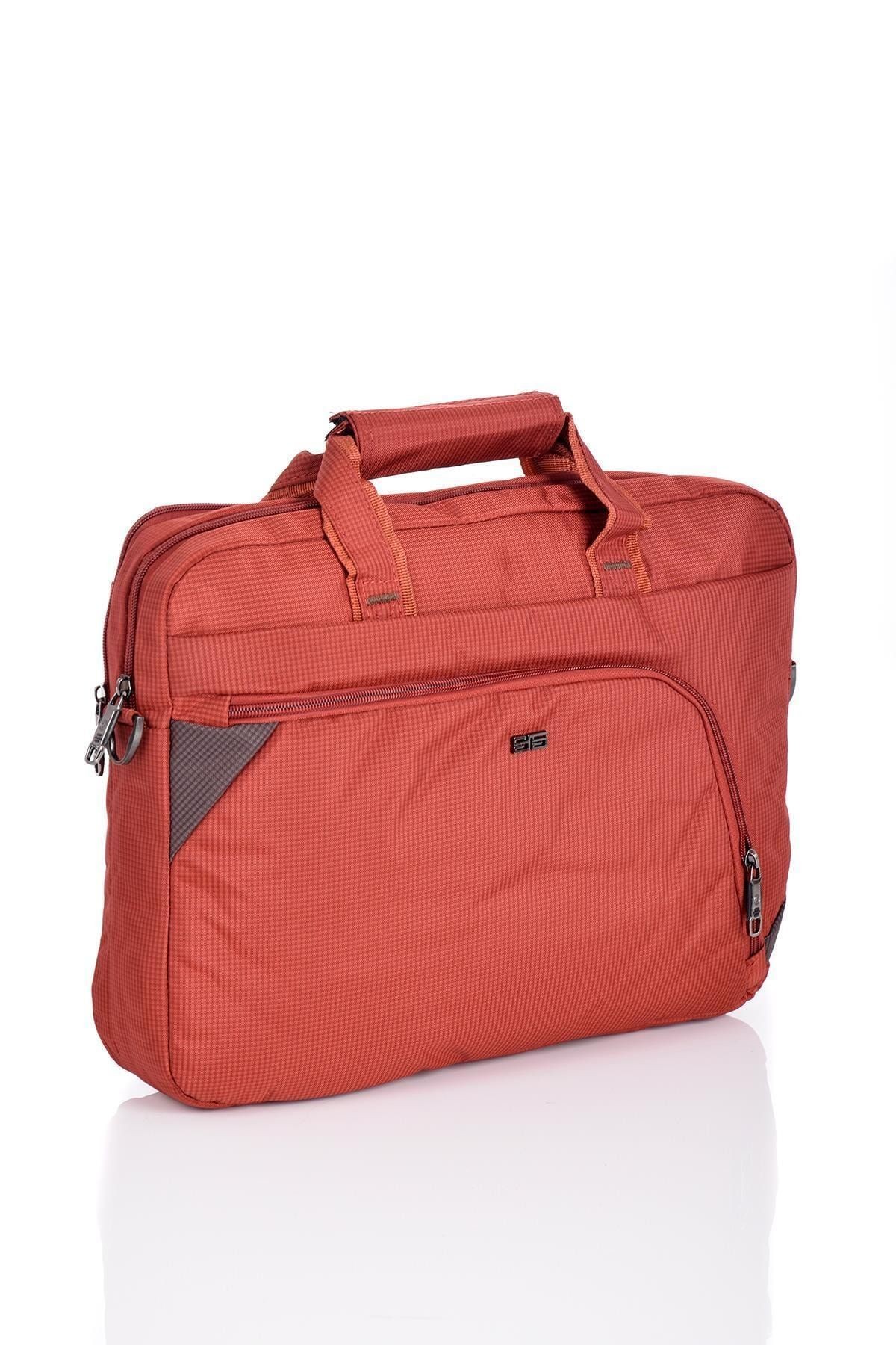 Unisex 15,6 Inç Laptop Bölmeli Evrak Çantası 71197 Turuncu