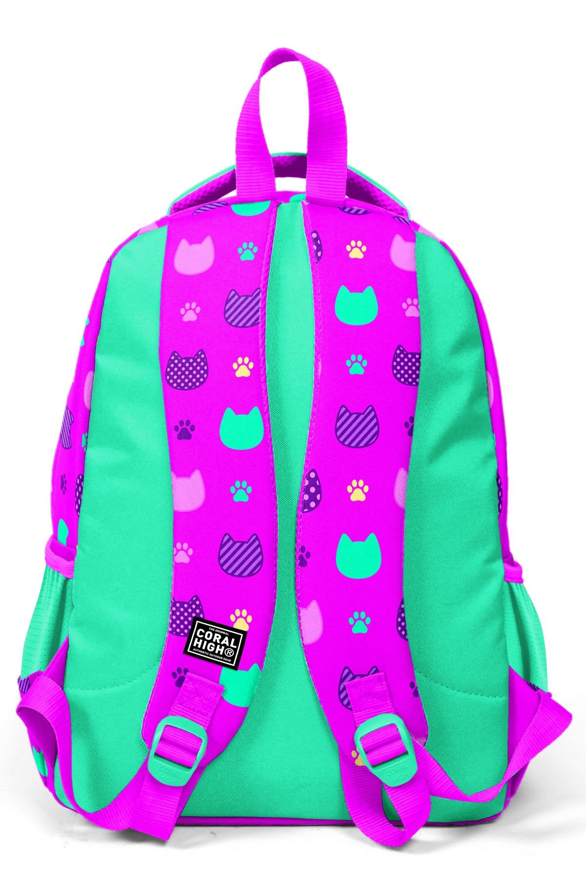 Kids Pembe-su Yeşili Üç Bölmeli Okul Çantası 23490