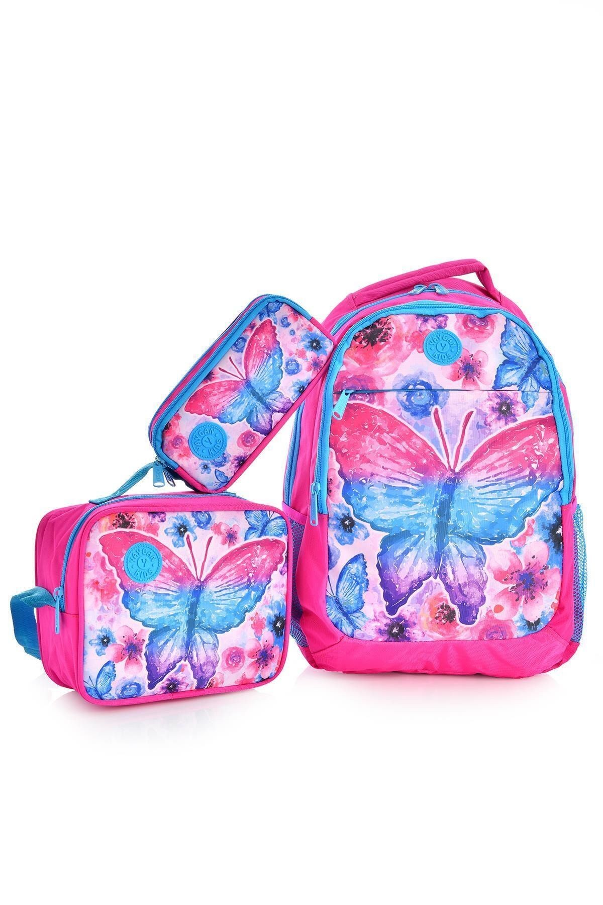 Kids 14378 Okul Sırt Çantası 3'lü Set Pembe