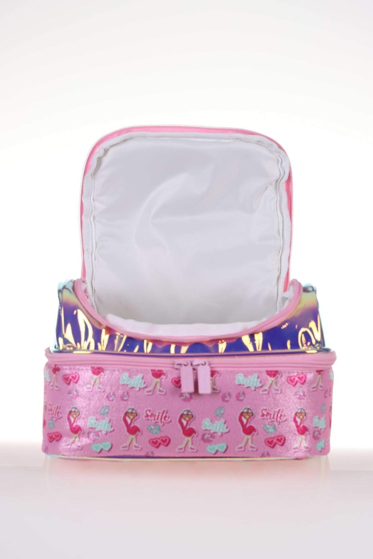 Kids & Love Flamingo Aynalı Simli Beslenme Çantası 24x15x15 (l7066)