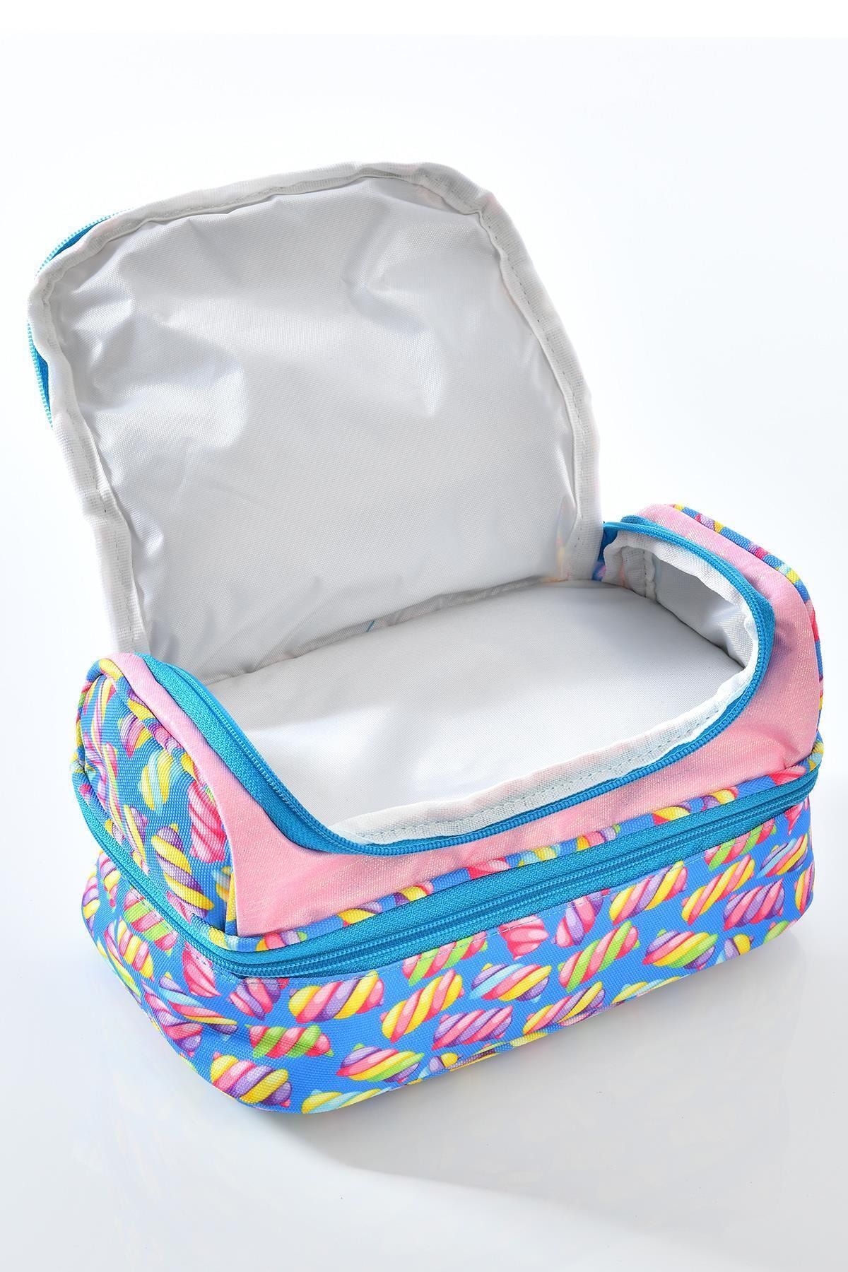 Kıds Love Marsmallow Simli Okul Sırt Çantası L5020 Beslenme Çantalı Set